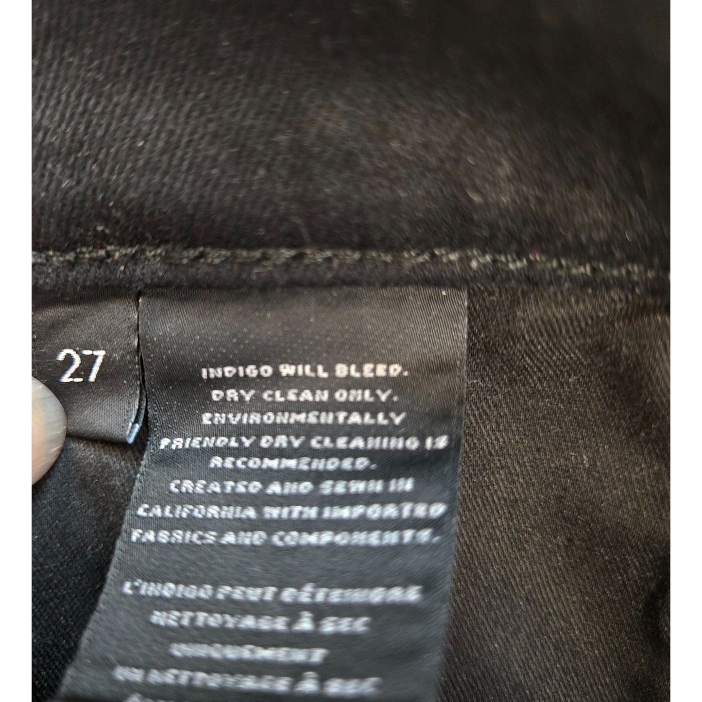 J Brand Alana High Rise Coated Black Skinny Jeans Size 27
