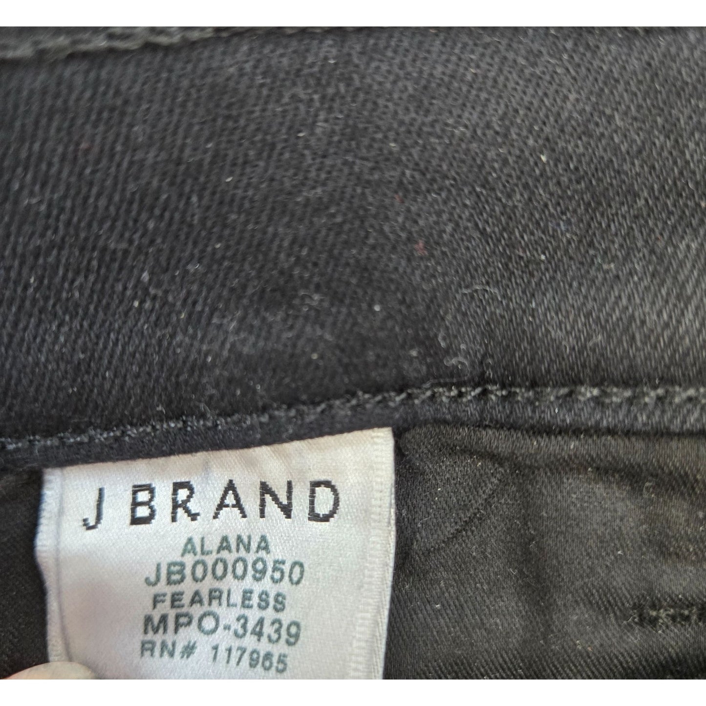 J Brand Alana High Rise Coated Black Skinny Jeans Size 27