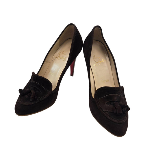 Christian Louboutin Vintage Steva Suede Leather Tassel Pumps Size 38.5/US 8.5
