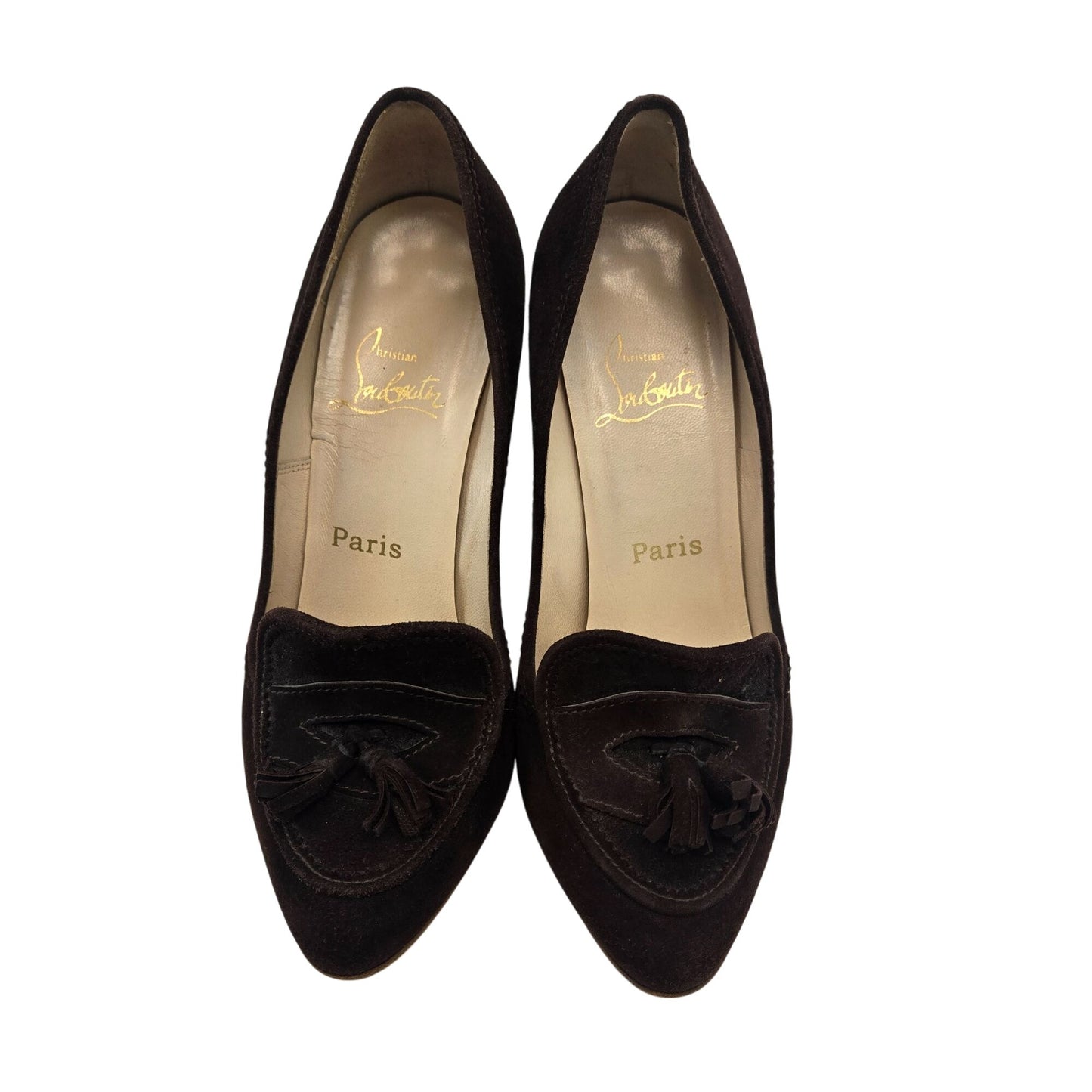 Christian Louboutin Vintage Steva Suede Leather Tassel Pumps Size 38.5/US 8.5