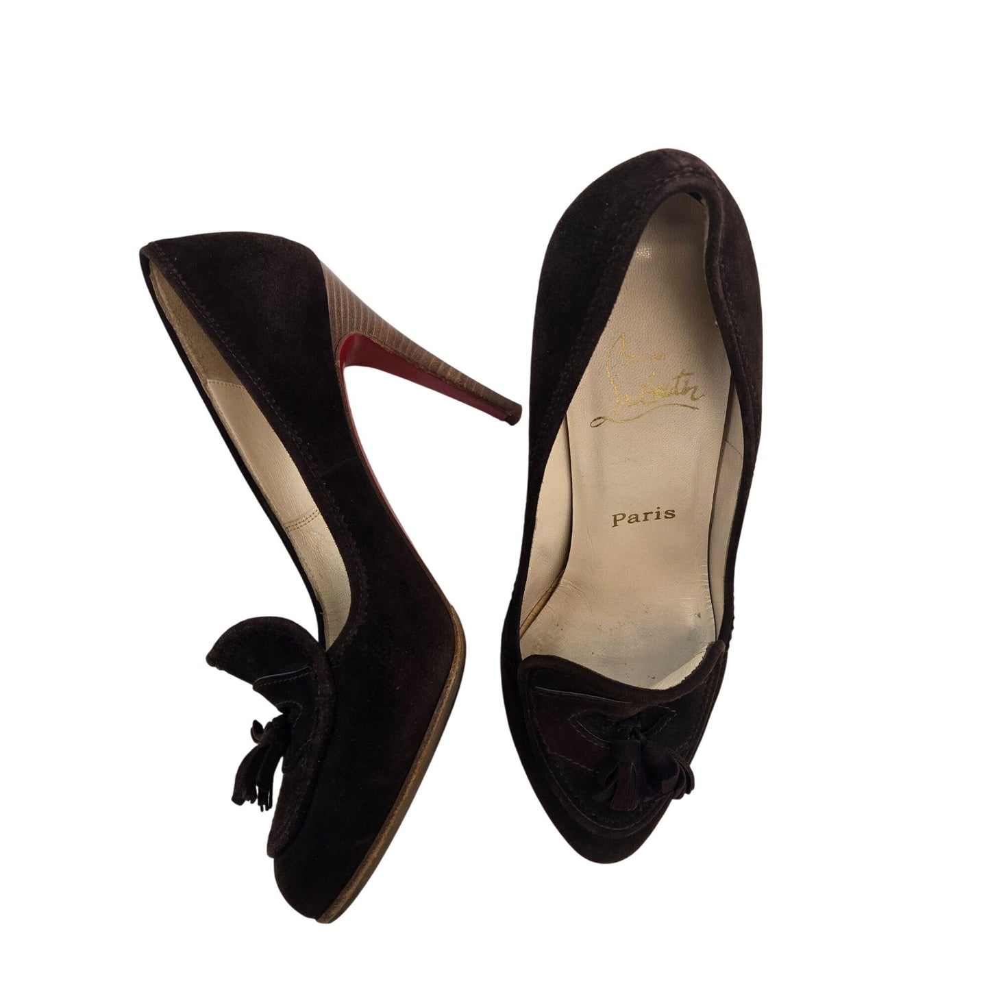 Christian Louboutin Vintage Steva Suede Leather Tassel Pumps Size 38.5/US 8.5