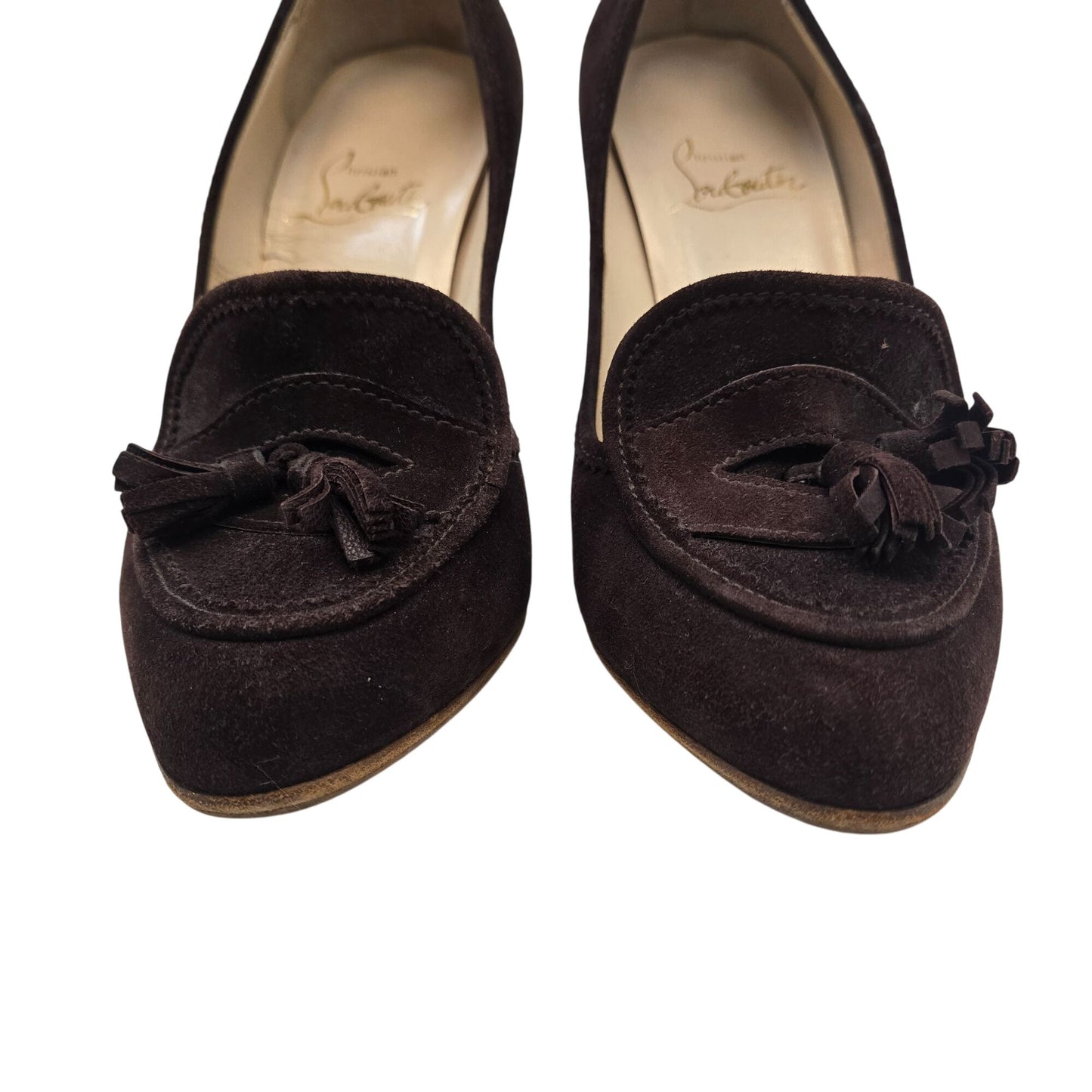 Christian Louboutin Vintage Steva Suede Leather Tassel Pumps Size 38.5/US 8.5