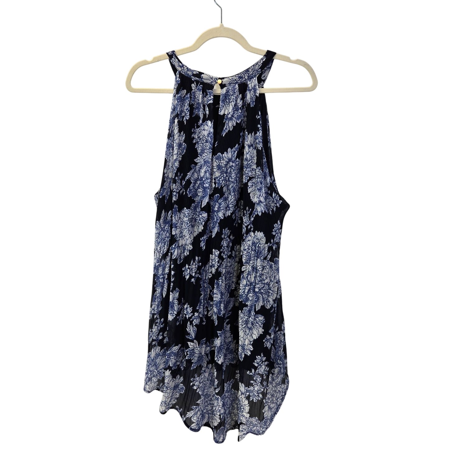City Chic Floral Pleated Halter Style High Low Blouse Size CC M/18
