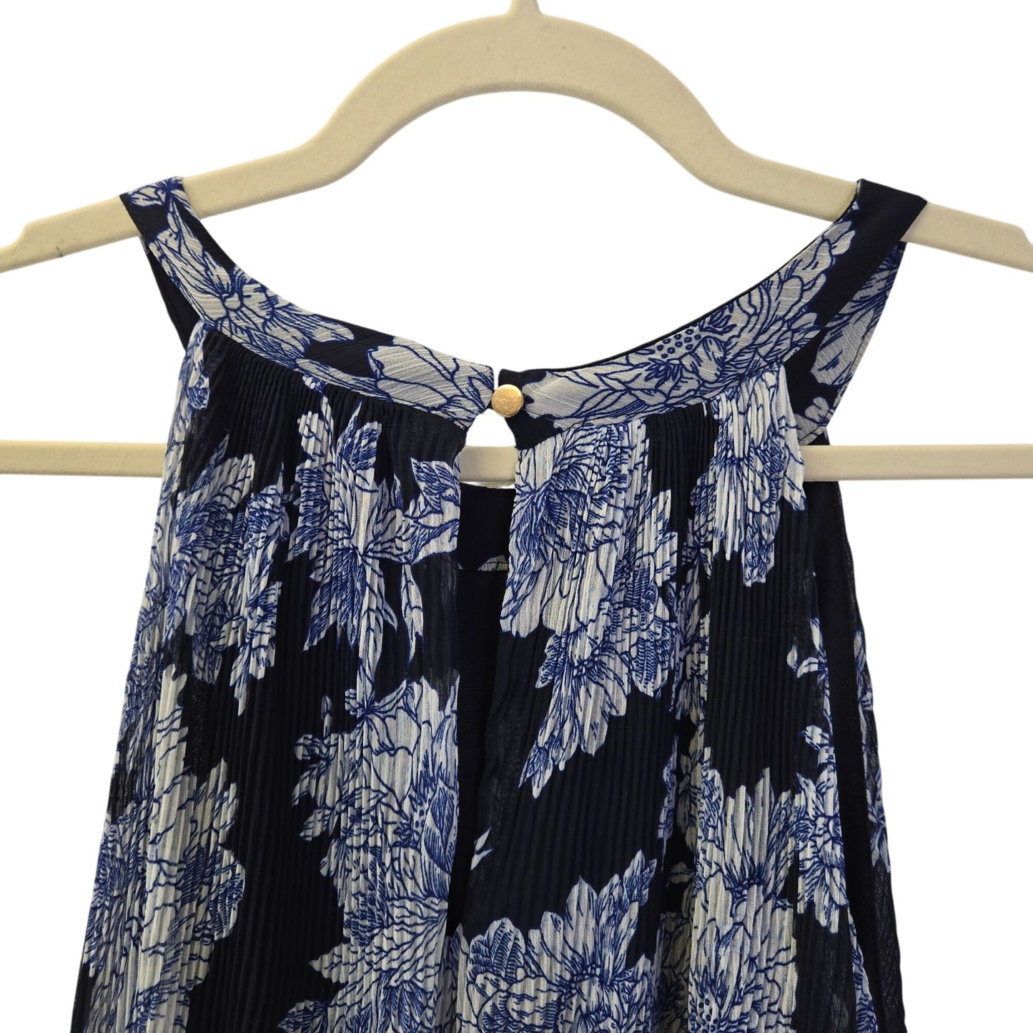 City Chic Floral Pleated Halter Style High Low Blouse Size CC M/18