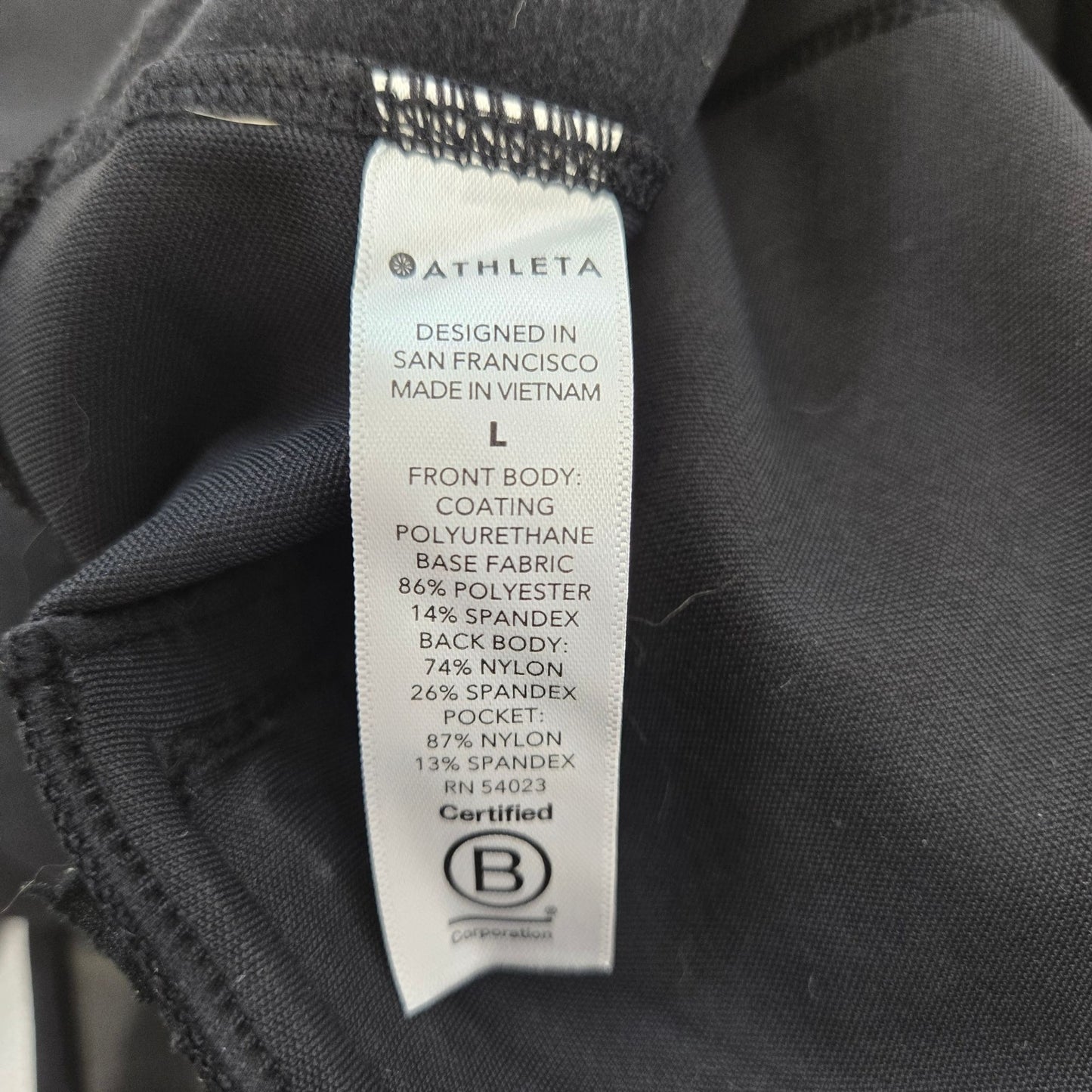 Athleta Delancey Shine Vegan Leather Accent Tight Leggings Size Large