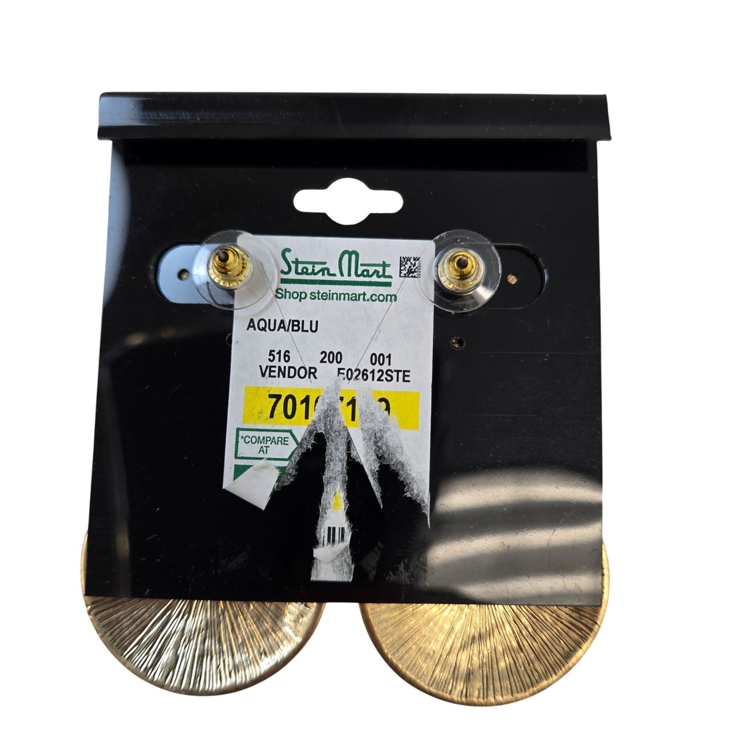 NWT Illuminata Gold and Blue Round Dangle Earrings