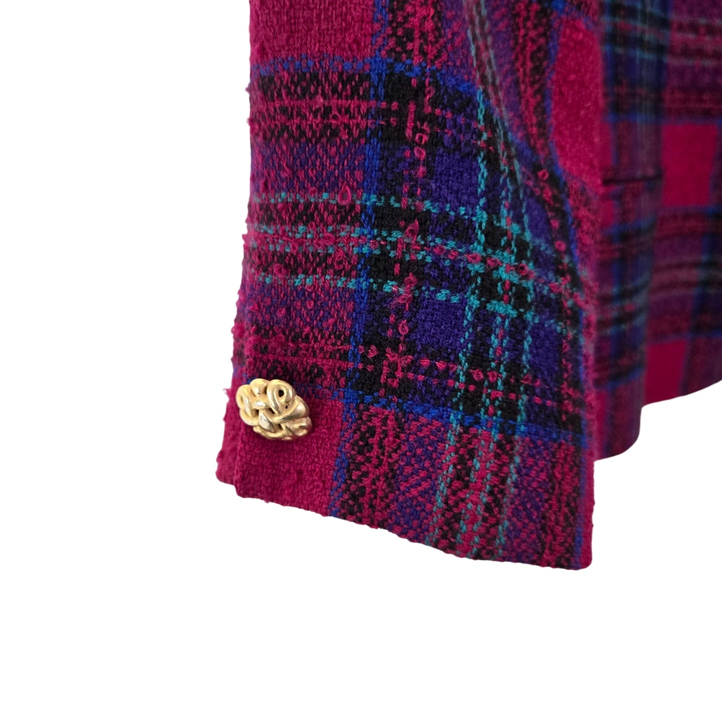 Talbots Petites Wool Blend Plaid Button Front Blazer Jacket Size 14P