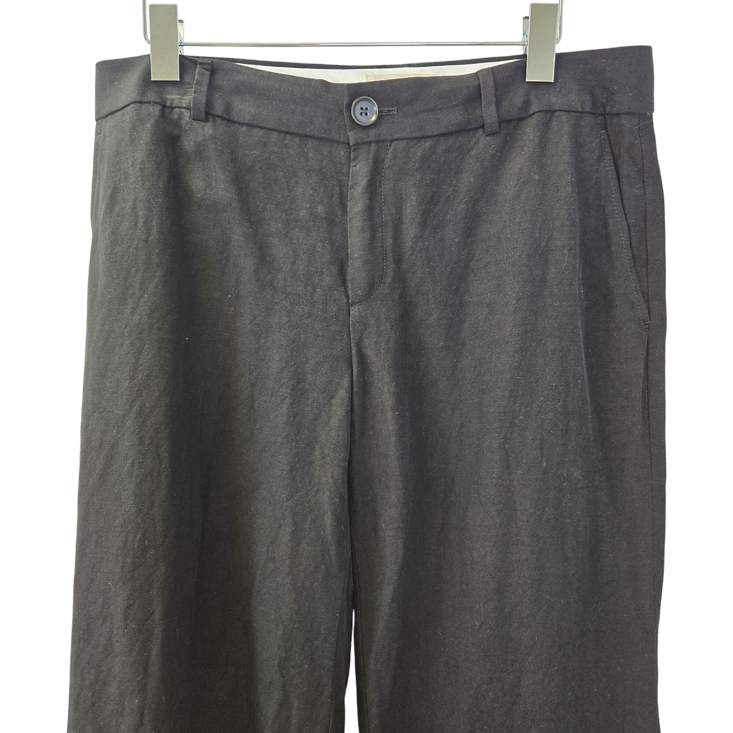 Banana Republic Linen Blend Wide Leg Trouser Pants Size 8 Long