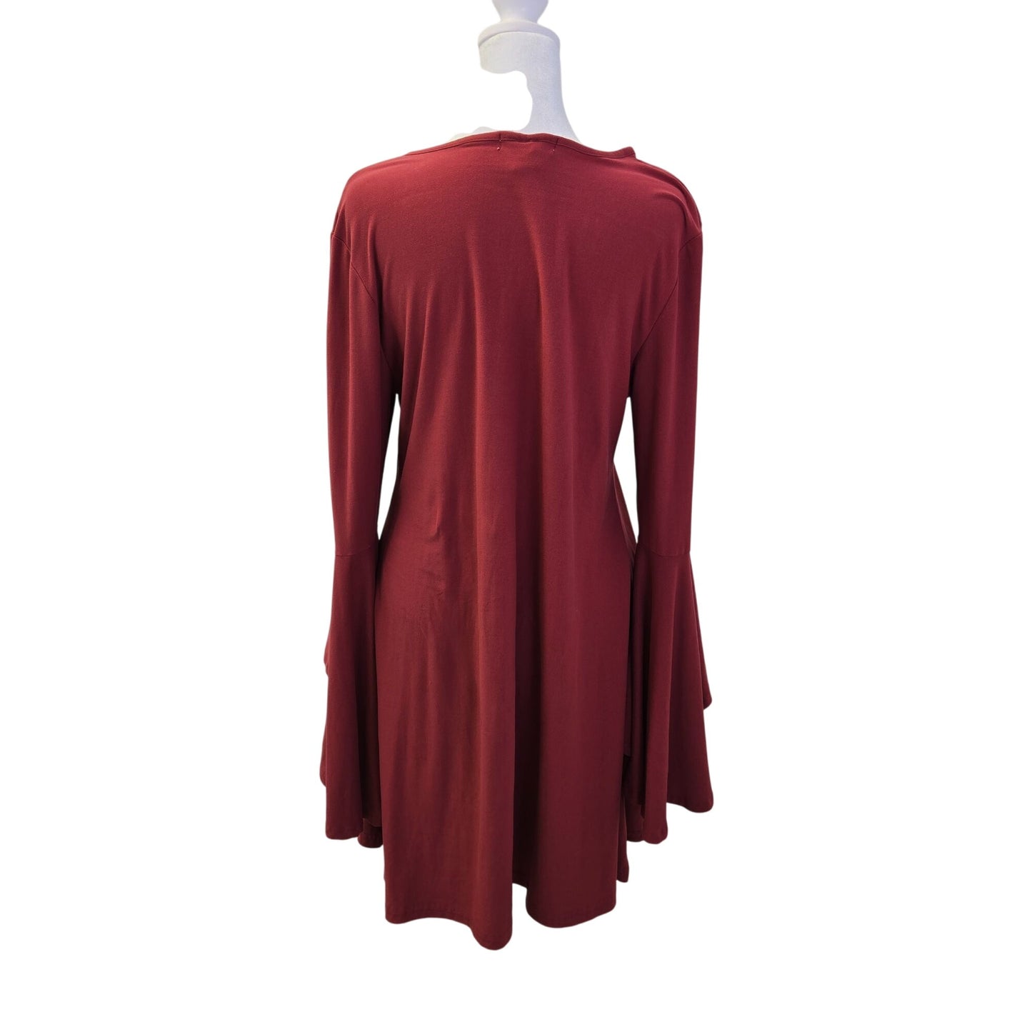 Planet Gold Fit & Flare Bell Sleeve Boho Dress Size Large