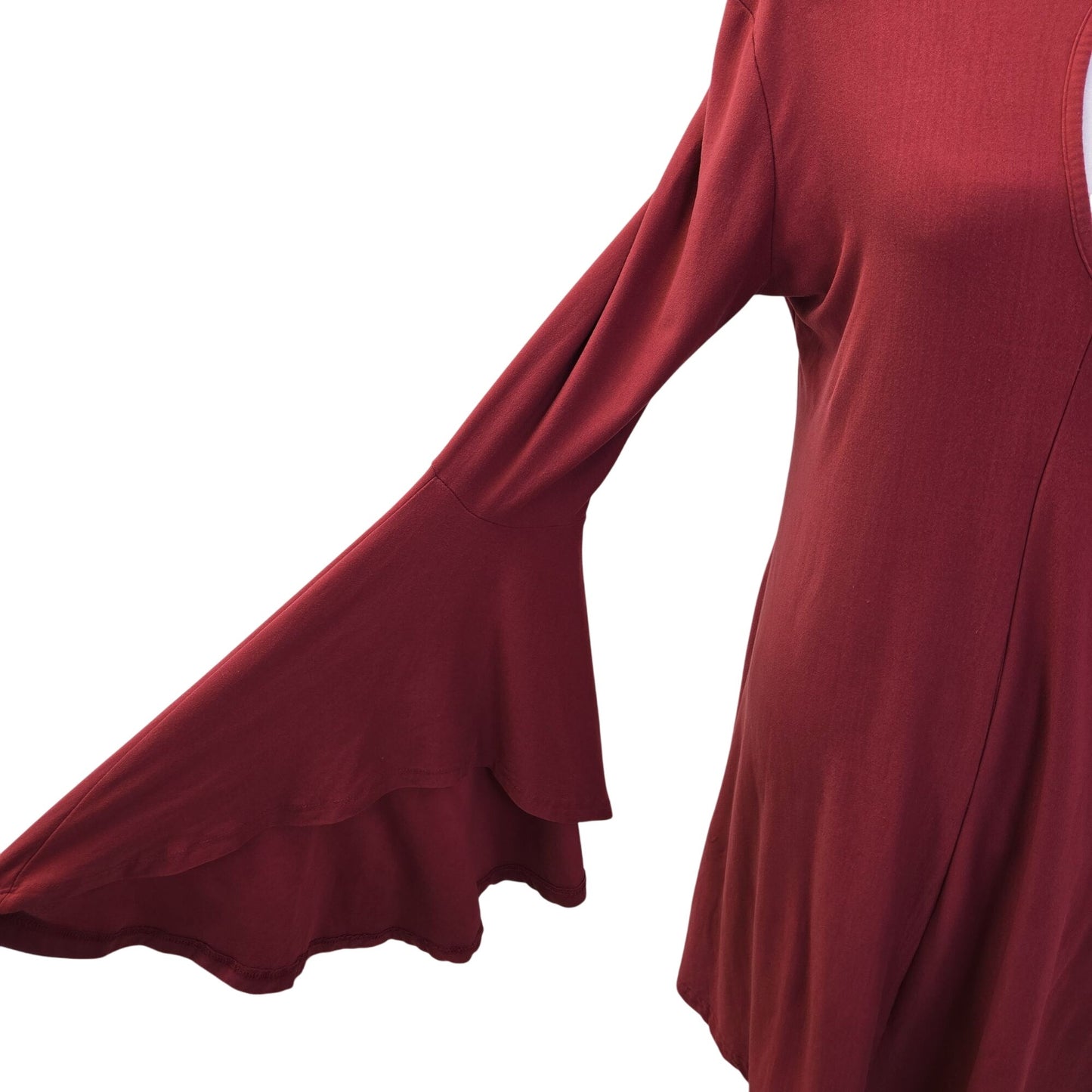 Planet Gold Fit & Flare Bell Sleeve Boho Dress Size Large