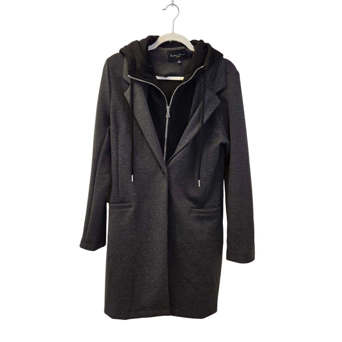 NWOT Hunter & Brown Neoprene Mid-Length Hoodie Coat Size Medium