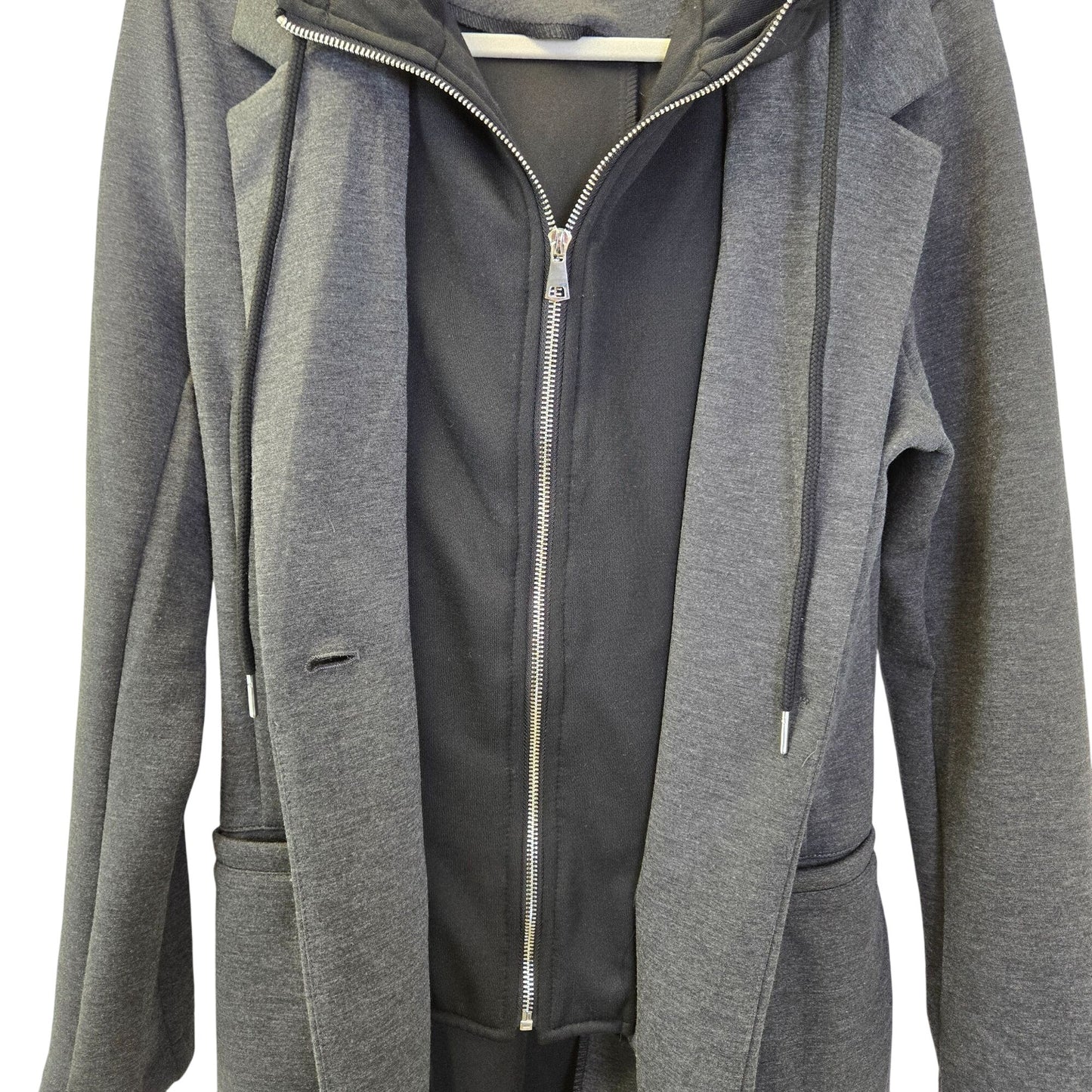 NWOT Hunter & Brown Neoprene Mid-Length Hoodie Coat Size Medium