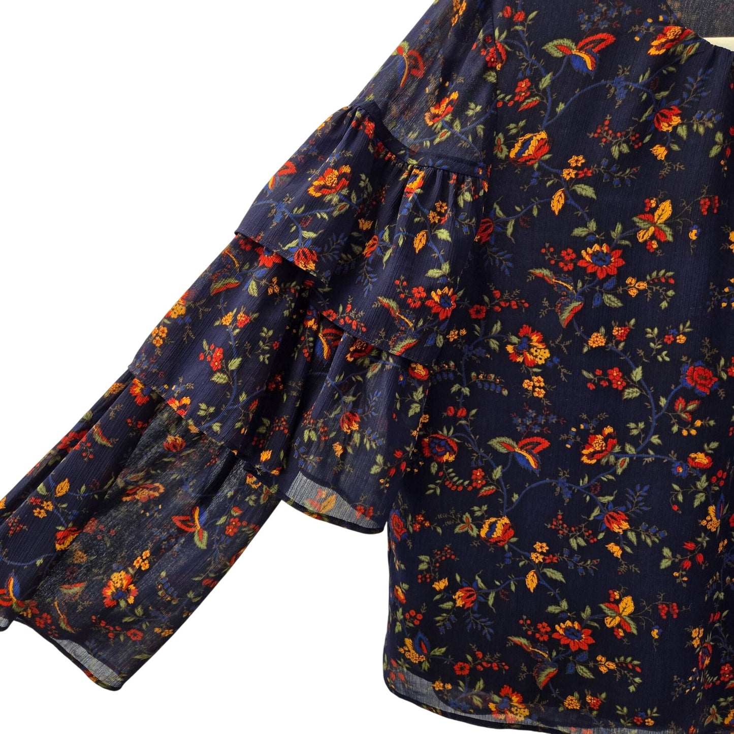Madewell Floral Tiered Sleeve Blouse Size Small
