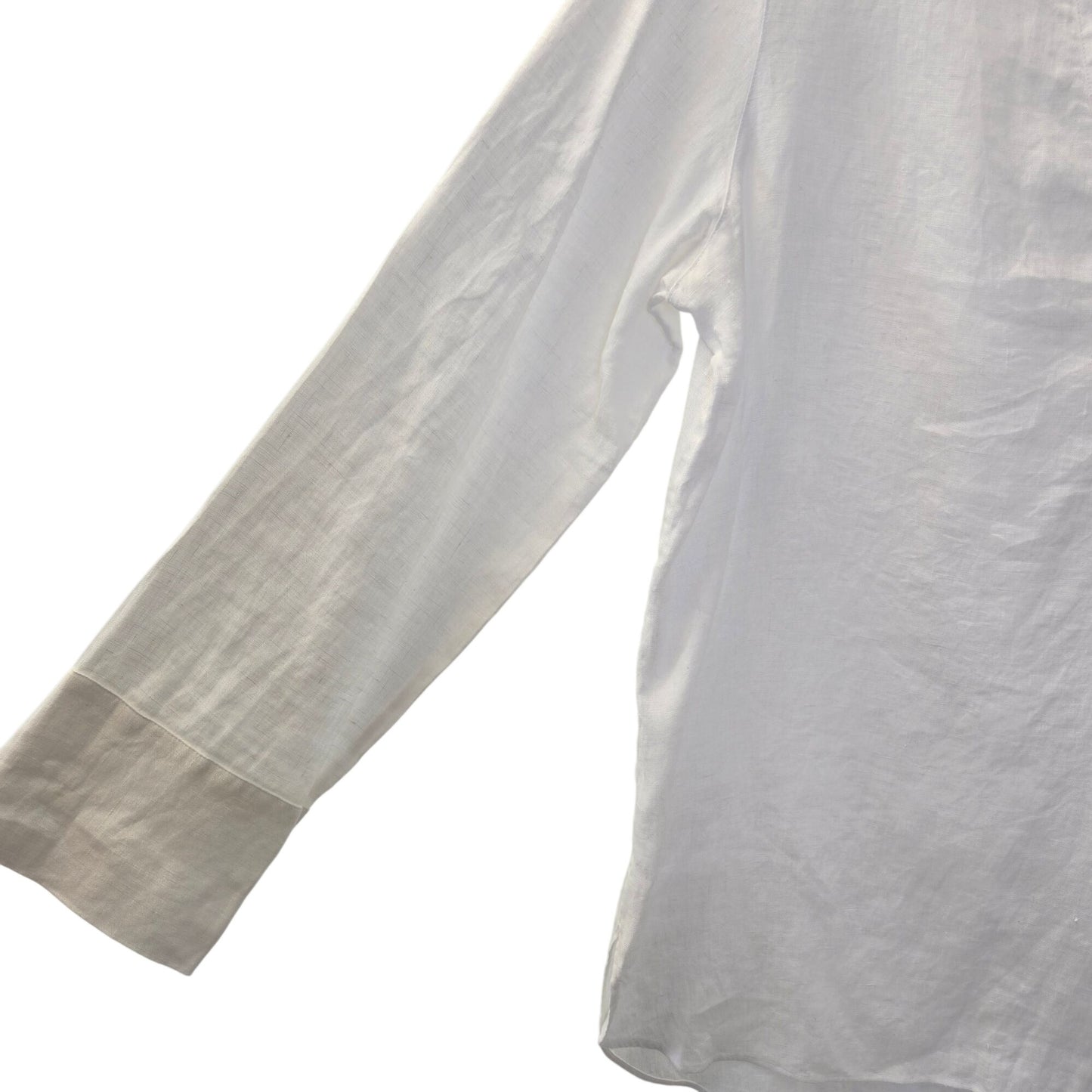 Massimo Dutti 100% Linen V-Neck Split Hem Tunic Top Size 10