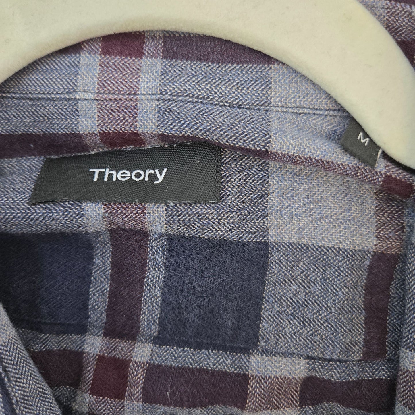 Theory Zack PS Dolton Plaid Light Flannel Button Down Shirt Size Medium