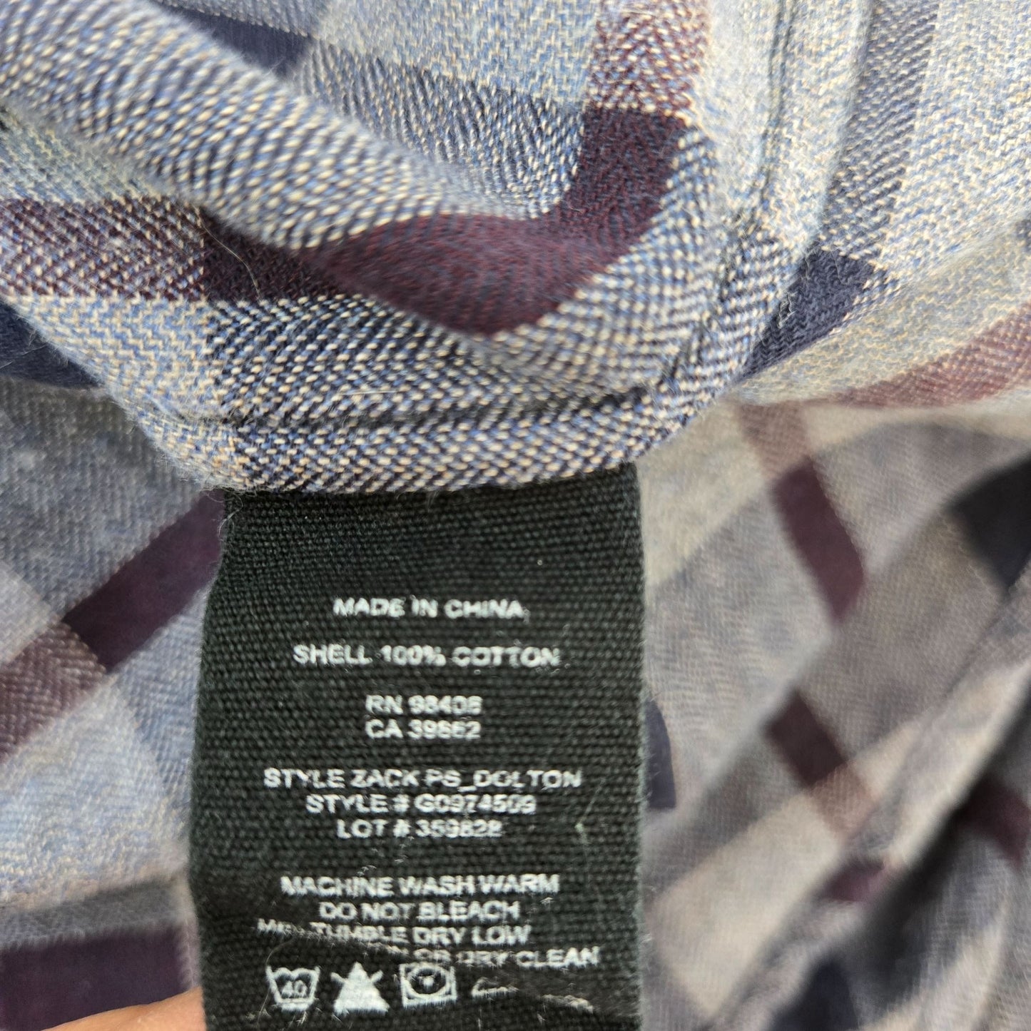 Theory Zack PS Dolton Plaid Light Flannel Button Down Shirt Size Medium