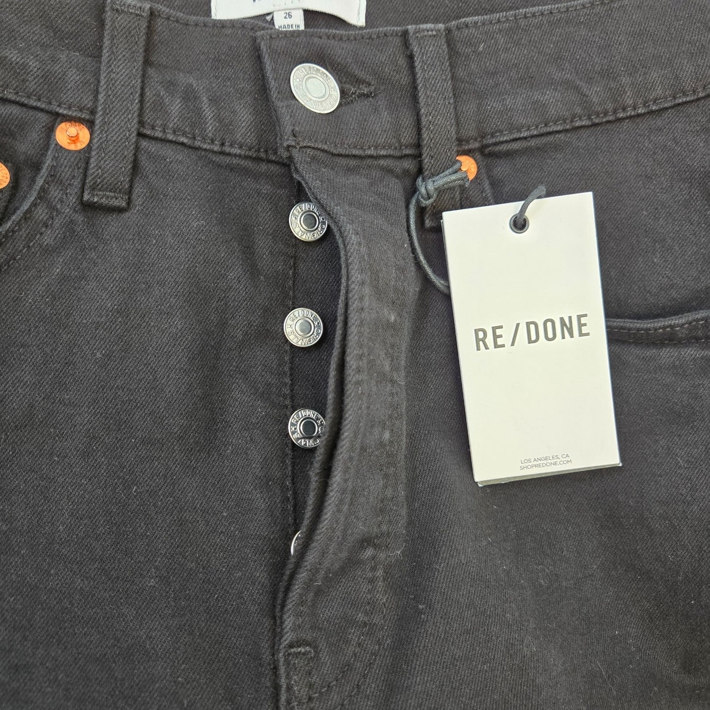 NWT Re/Done 70's High Rise Skinny Hidden Button Fly Boot Jeans Size 26
