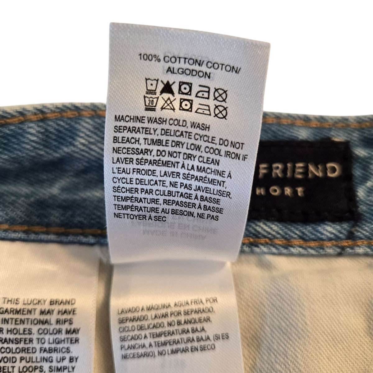 Lucky Brand Boyfriend Distressed Button Fly Jean Shorts Size 8