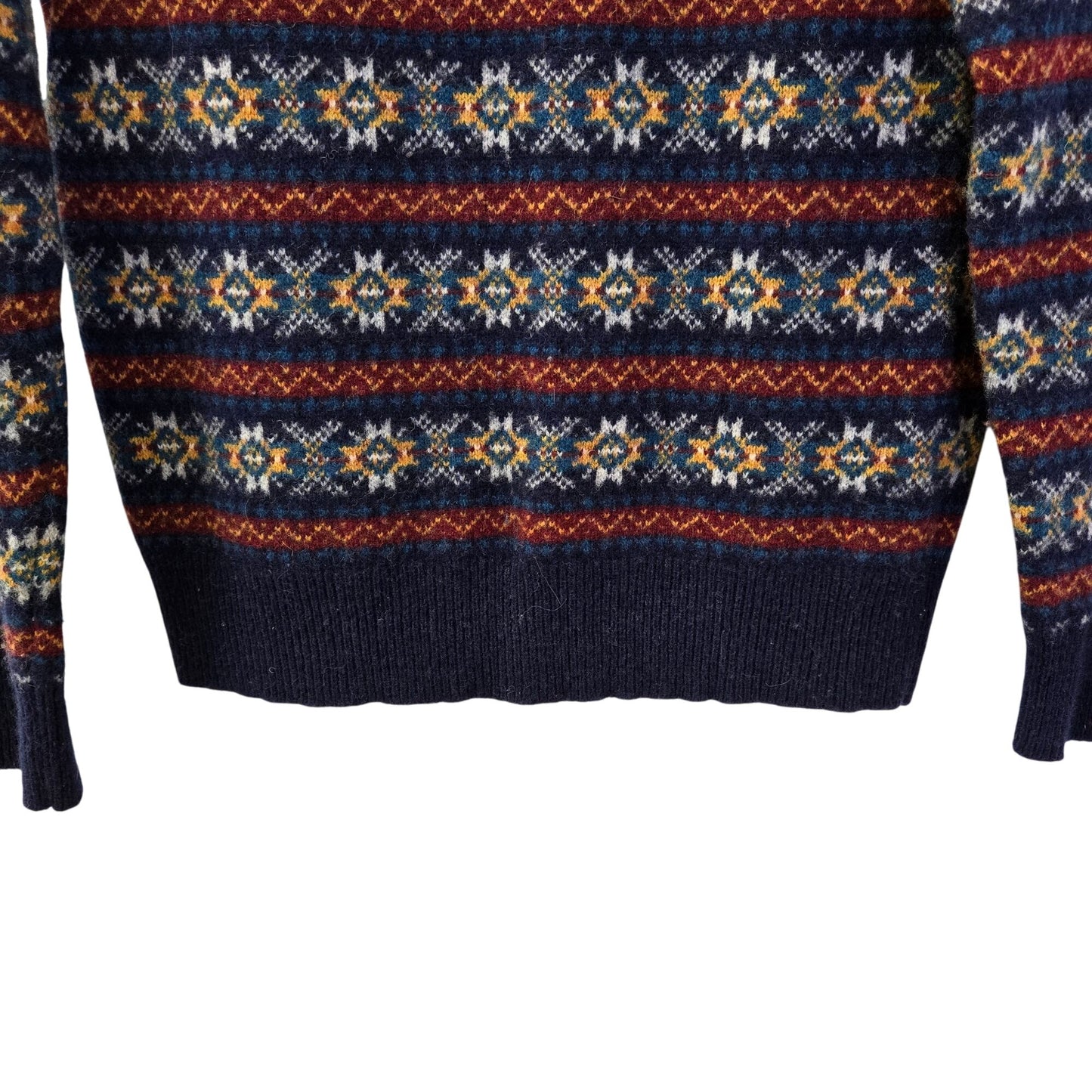 J. Crew 100% Lambswool Nordic Fair Isle Print Crewneck Sweater Size Medium