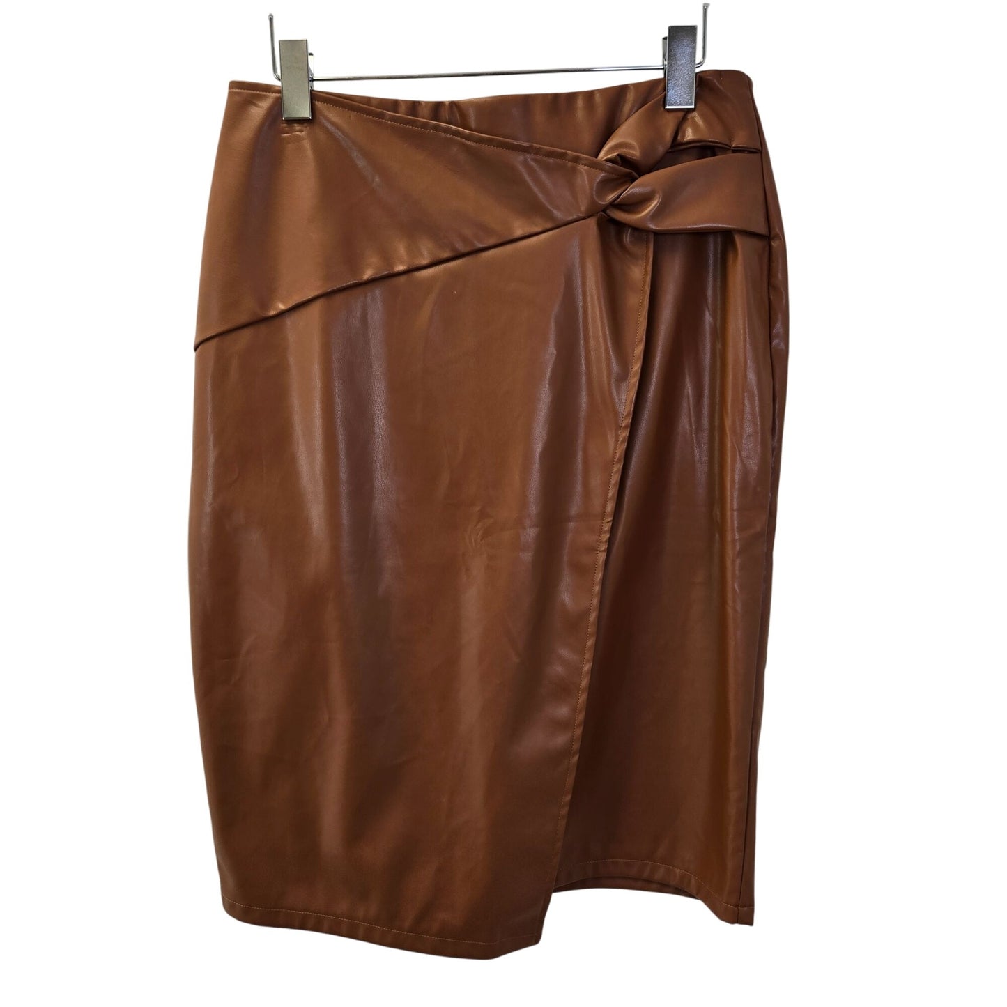 Kate Kasin Vegan Leather Wrap Pencil Skirt Size Large