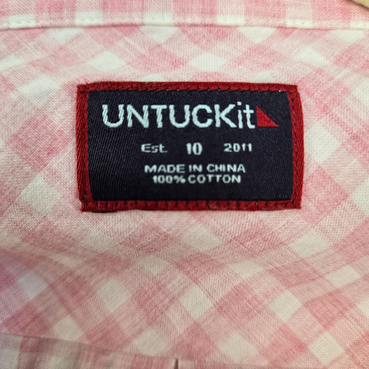 NWT UNTUCKit Calina Gingham Print Long Sleeve Button Down Shirt Size 10