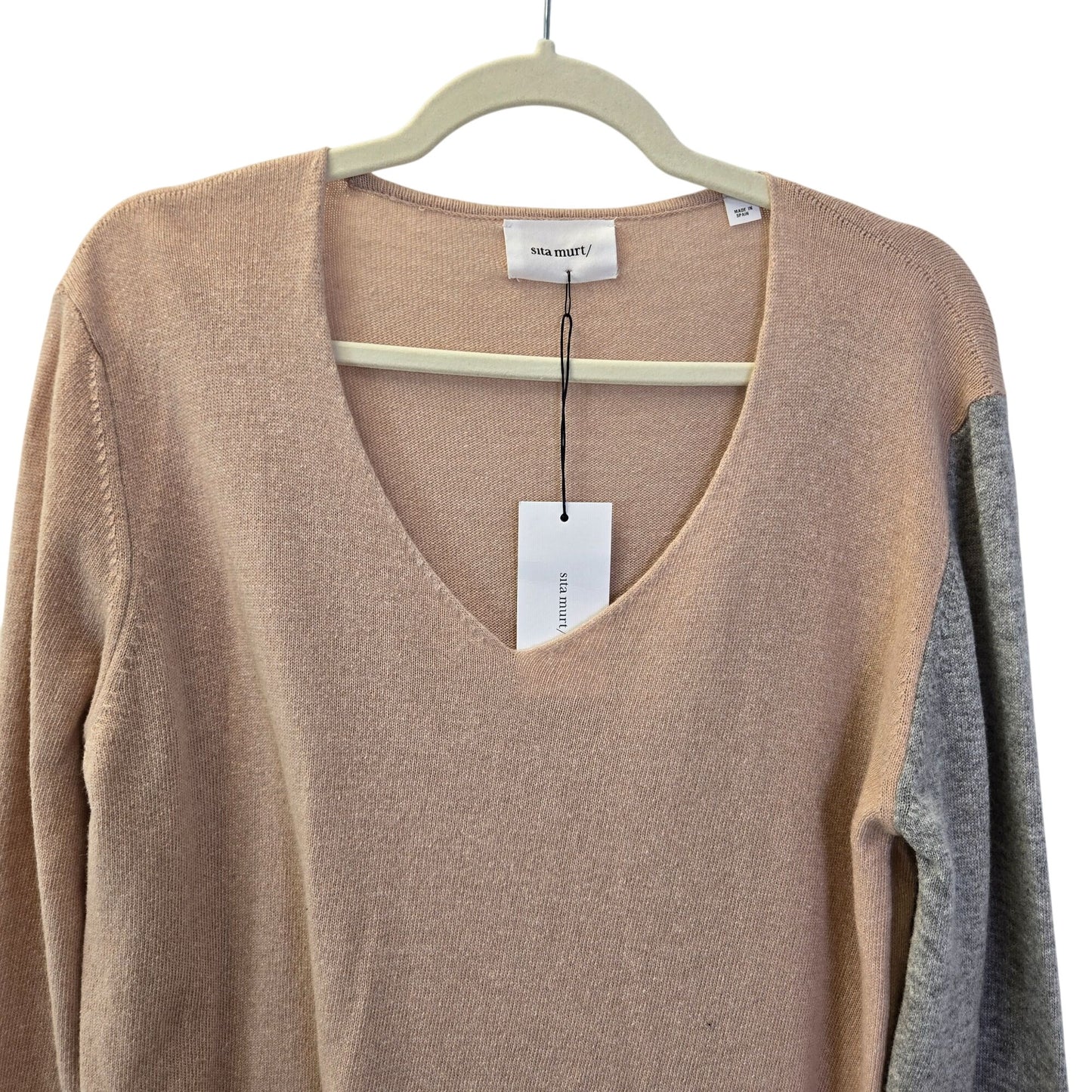 NWT Sita Murt Wool Blend Accent Sleeve Sweater Size 40/Medium