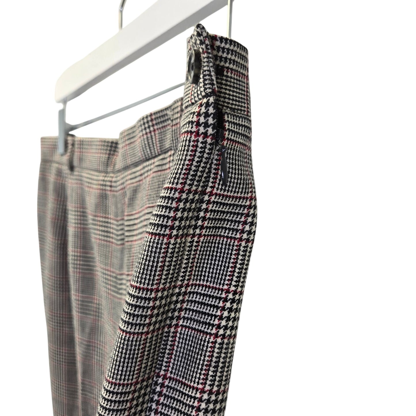 Talbots Wool Blend Glen Plaid Tapered Trouser Pants Size 16