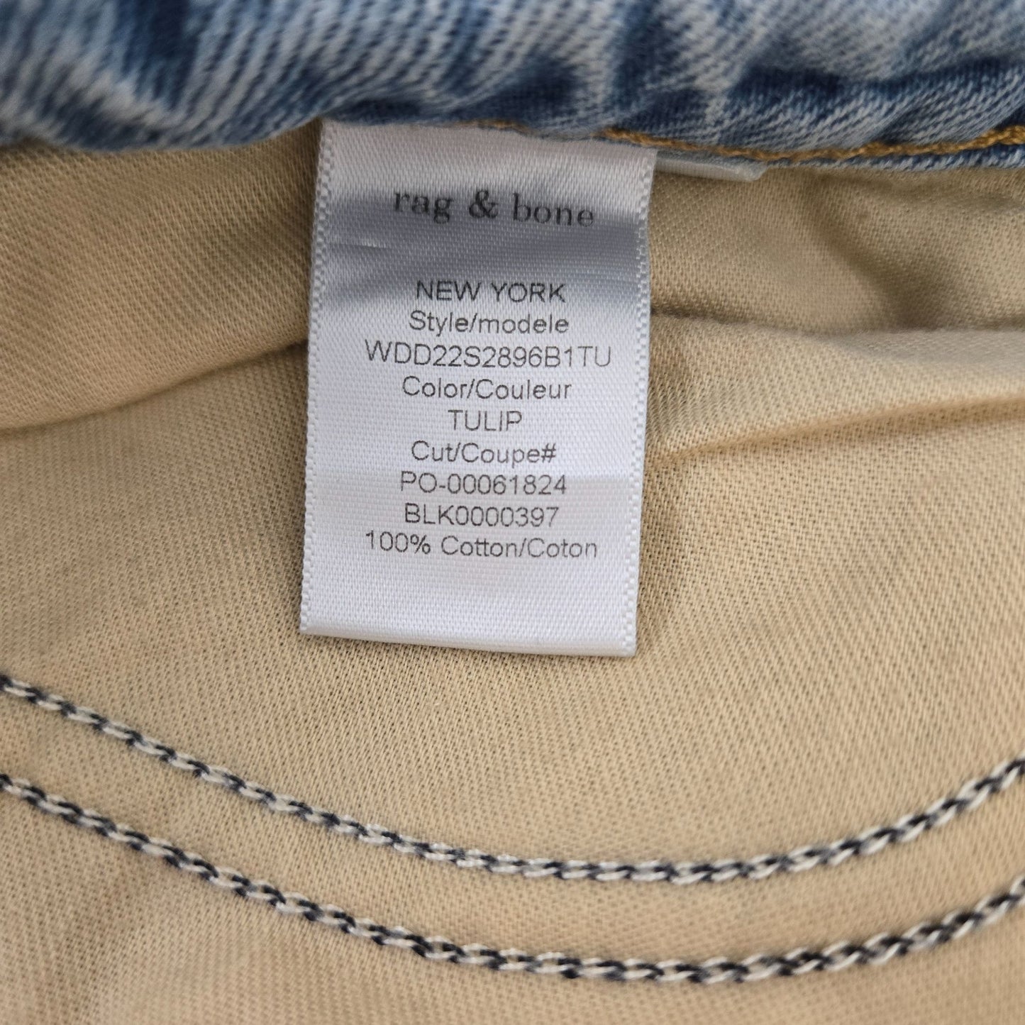 Rag & Bone Nina High Rise Ankle Cigarette Button Fly Jeans in Tulip Size 28