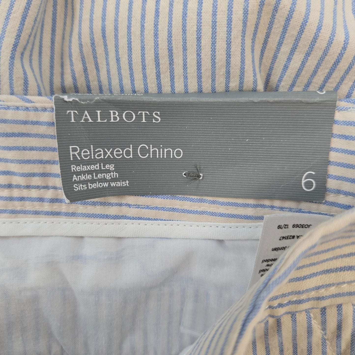 NWT Talbots Relaxed Chino Pants Size 6
