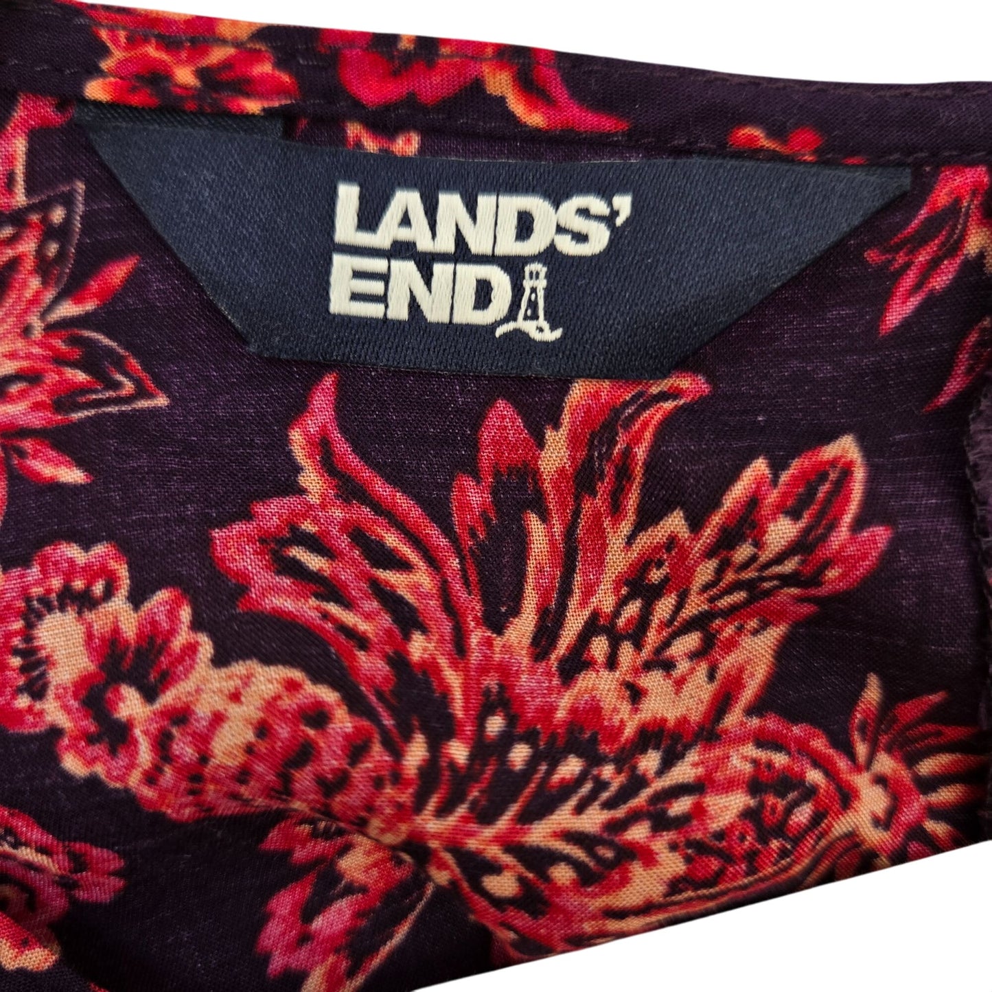 NWT Lands' End Floral Viscose Dolman Cap Sleeve Swim Coverup Size XS/S