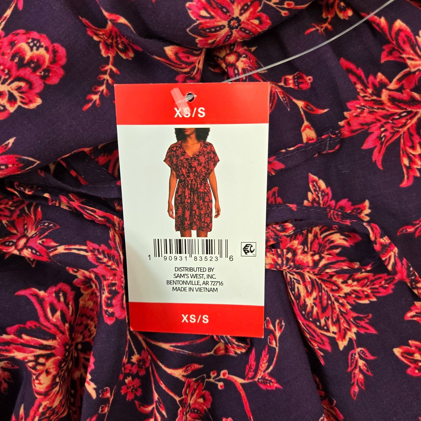 NWT Lands' End Floral Viscose Dolman Cap Sleeve Swim Coverup Size XS/S