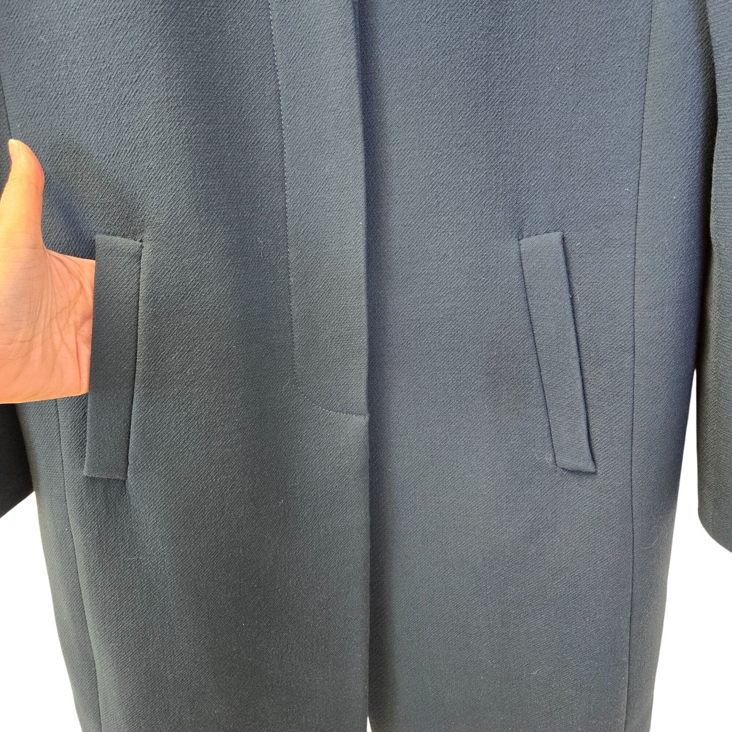 J. Crew Double Cloth Wool Blend Collarless Long Coat Size 10 Tall