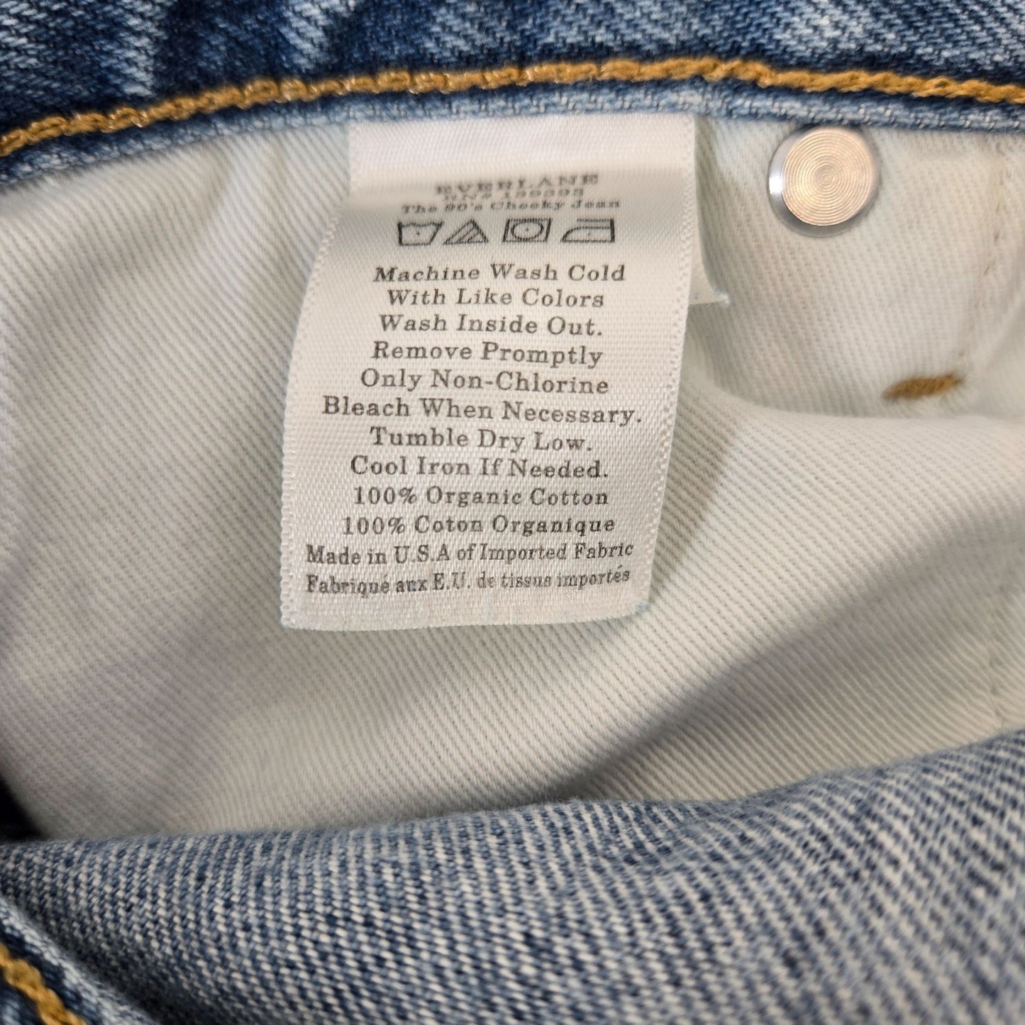 NWT Everlane The 90's Cheeky Hidden Button Fly Jeans Size 29 Ankle