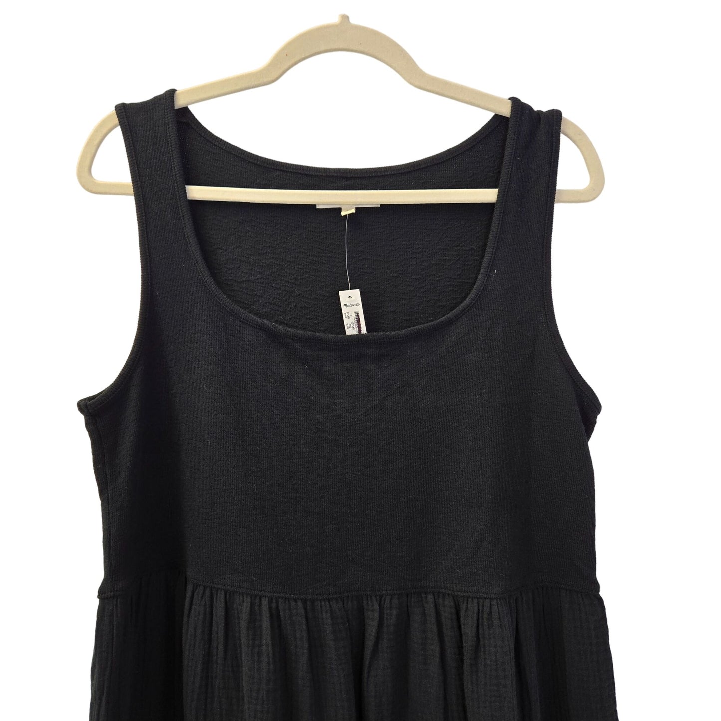NWT Madewell Knit Tank Puff Texture Midi Dress Size Large