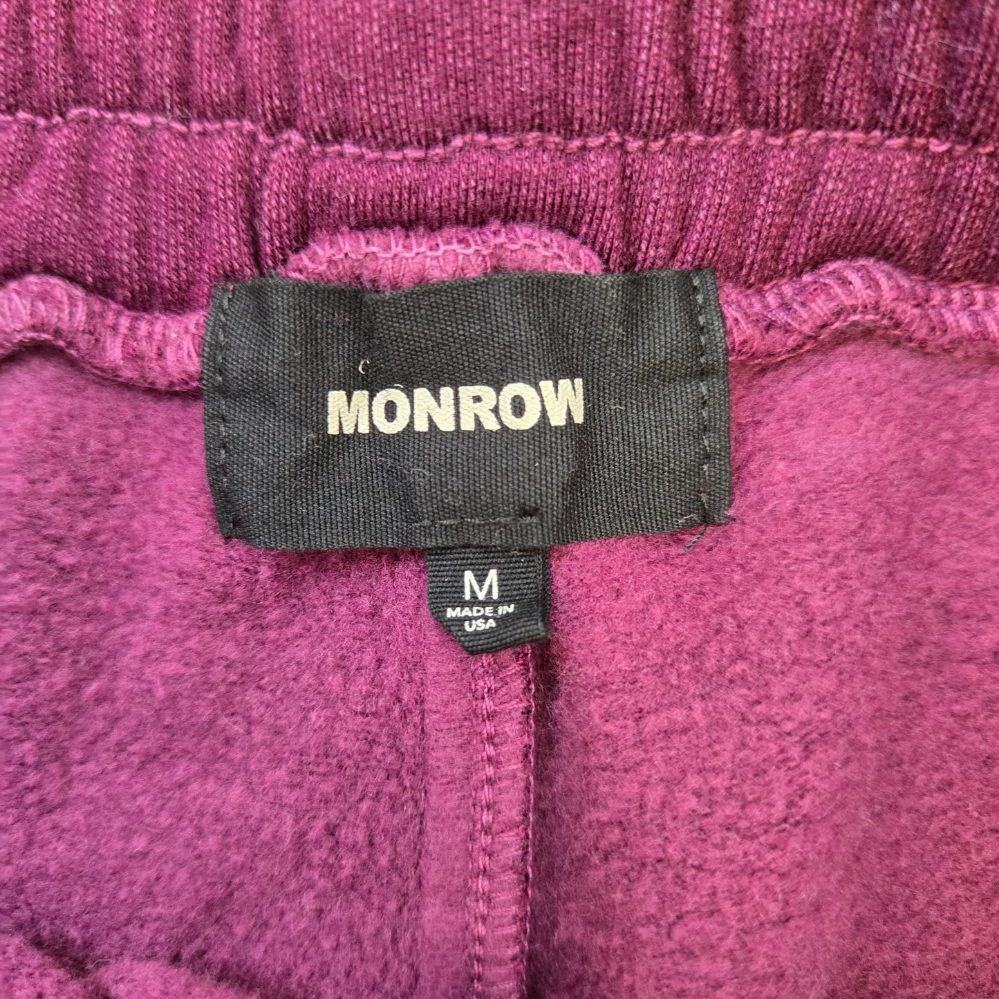 Monrow Wine Color Drawstring Sweat Shorts Size Medium