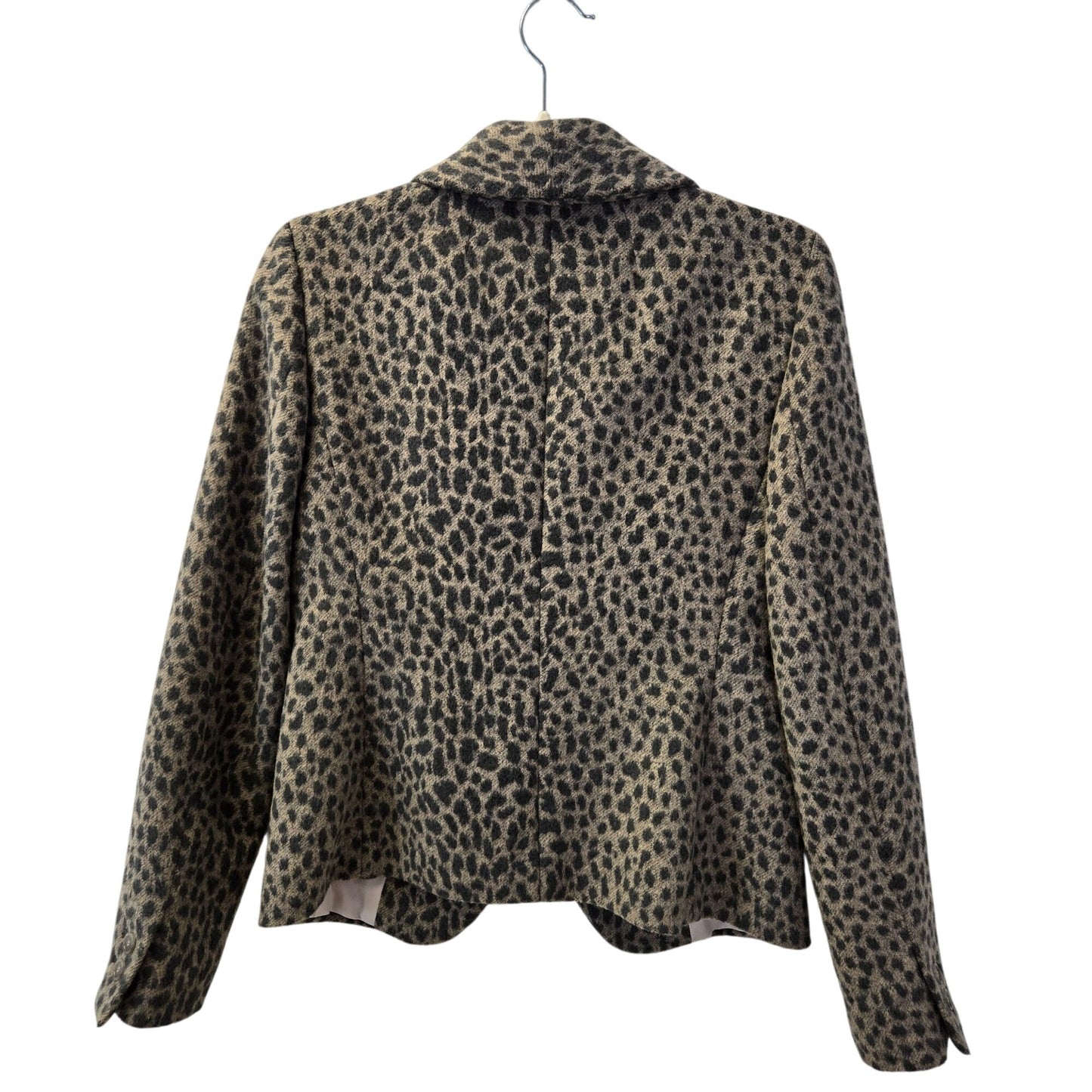Loft Wool Blend Leopard Print One Button Blazer Jacket Size 2