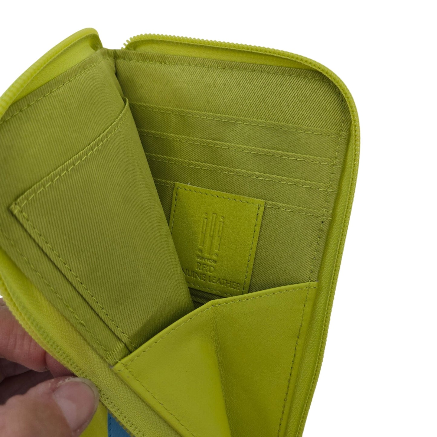 ili New York Genuine Leather Eyeglass Case Wallet Combo w/Zipper Closure