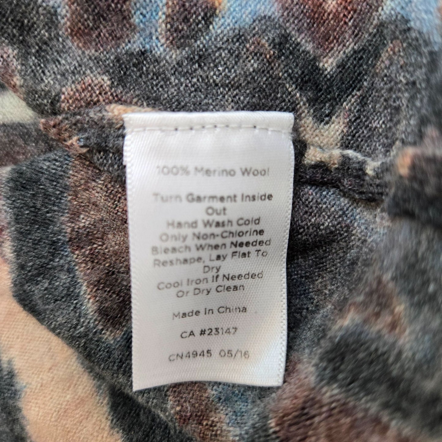 Talbots Woman 100% Merino Wool Leopard Print 3/4 Sleeve Crewneck Sweater Size 2XL