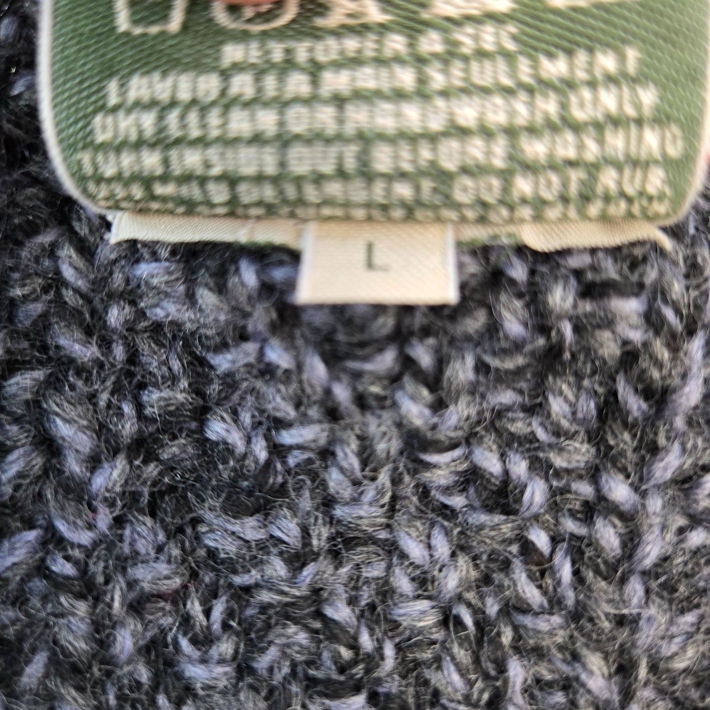 Carraigdonn Hand Knit 100% Merino Wool Full Zip Cable Knit Sweater Size Large