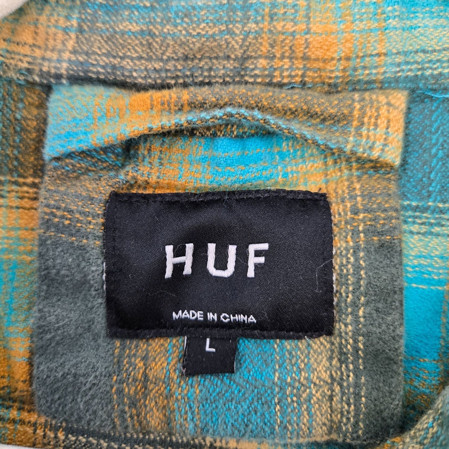 HUF Flannel Plaid Button Down Shirt Size Large