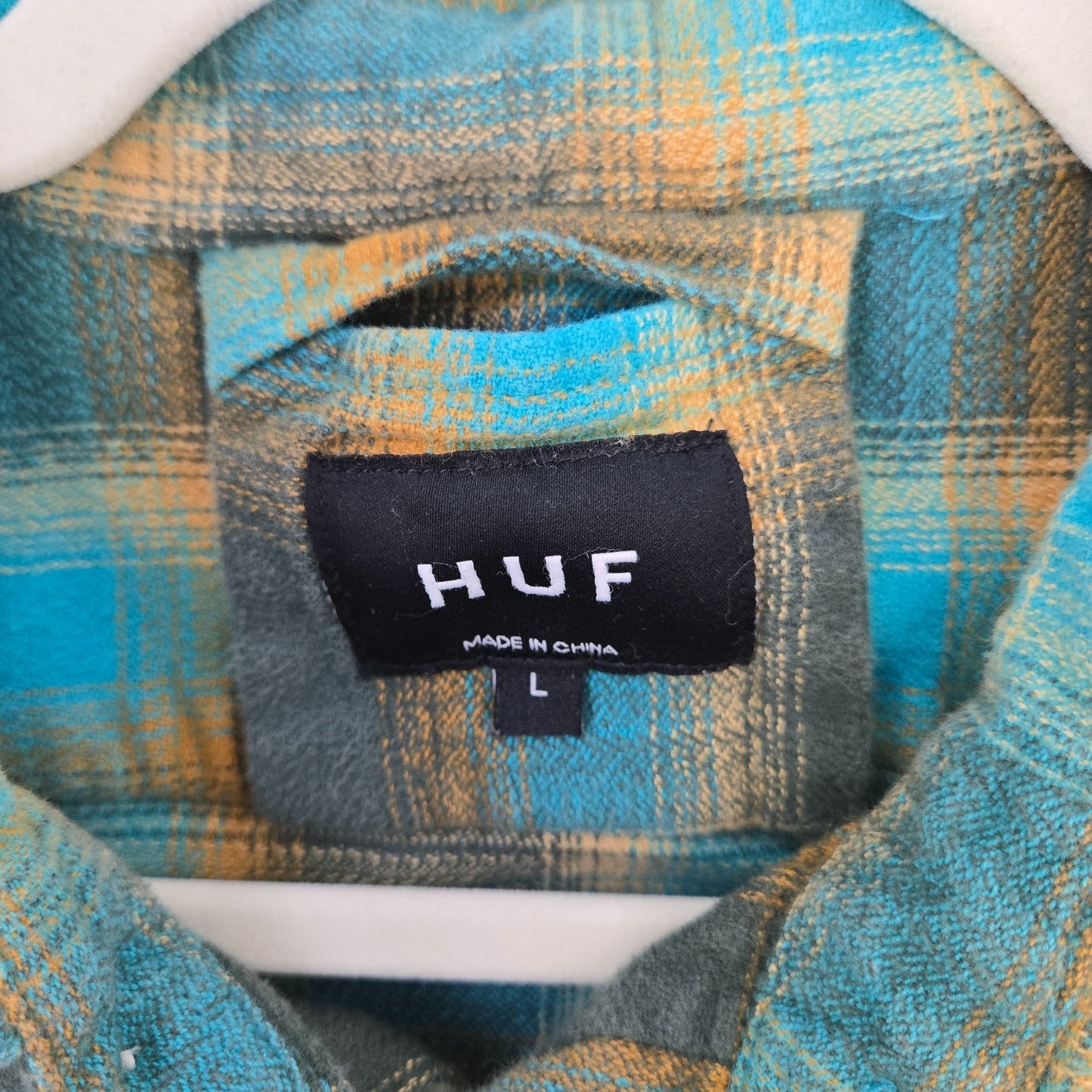 HUF Flannel Plaid Button Down Shirt Size Large