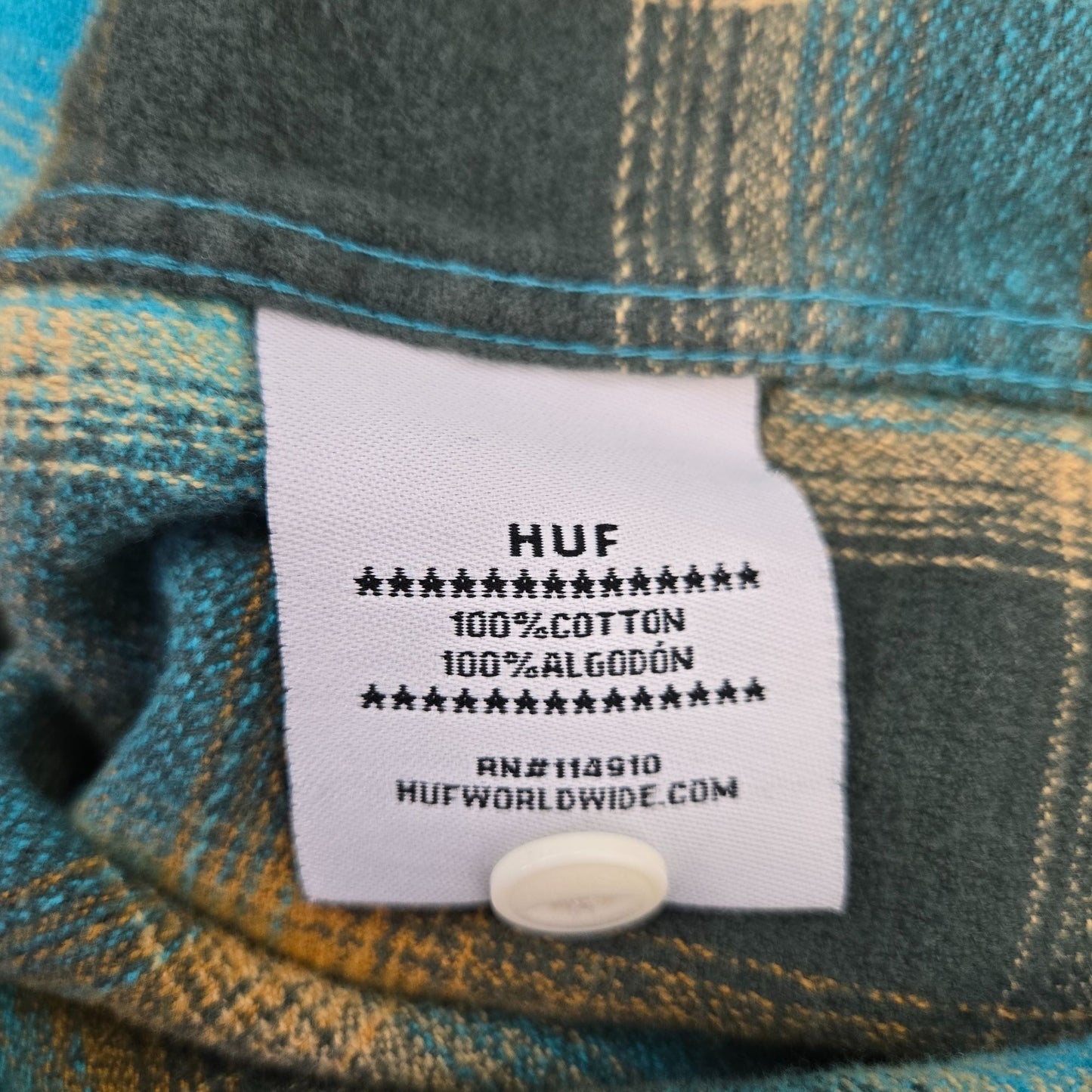 HUF Flannel Plaid Button Down Shirt Size Large