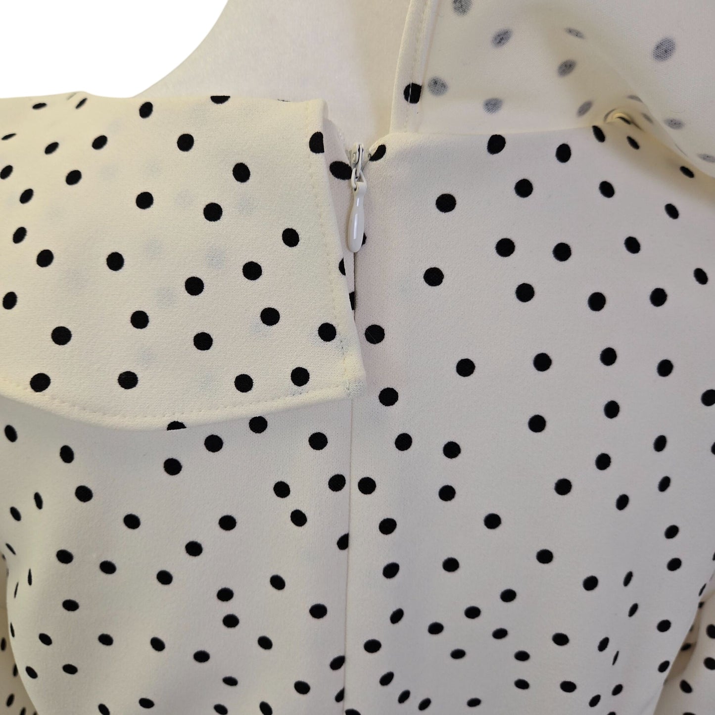 DKNY Polka Dot Faux Wrap Bell Sleeve Ruffle Detail Dress Size 6