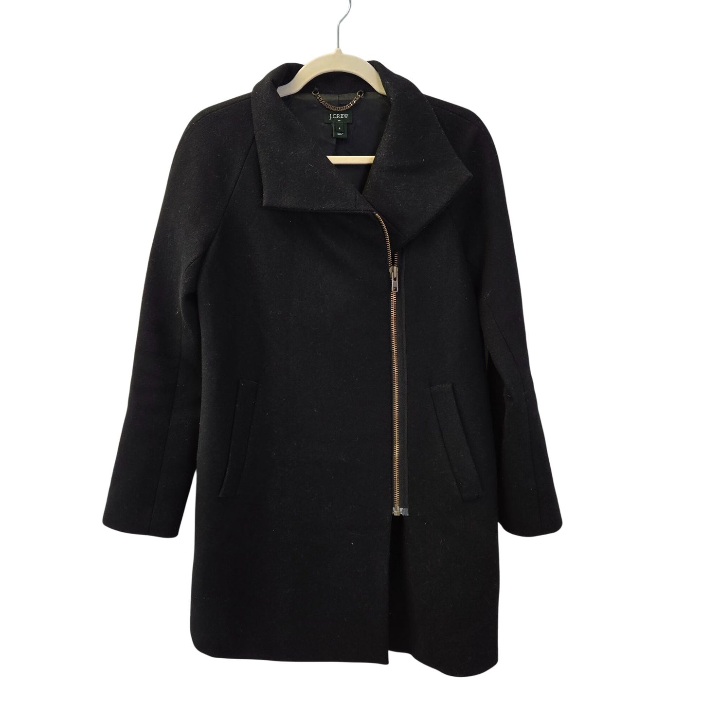 J. Crew Suiting Wool Blend Asymmetrical Zip Coat Size 0