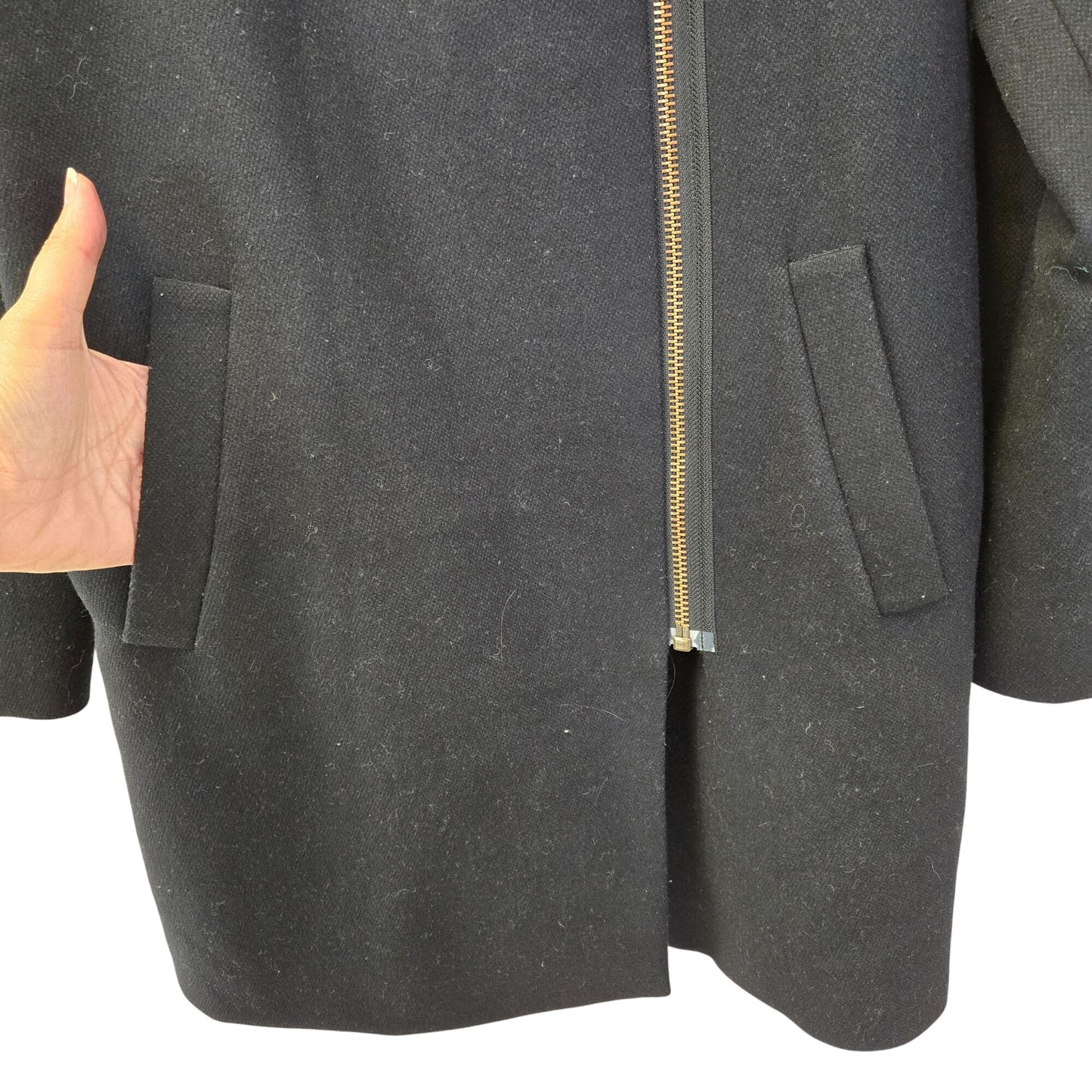 J. Crew Suiting Wool Blend Asymmetrical Zip Coat Size 0