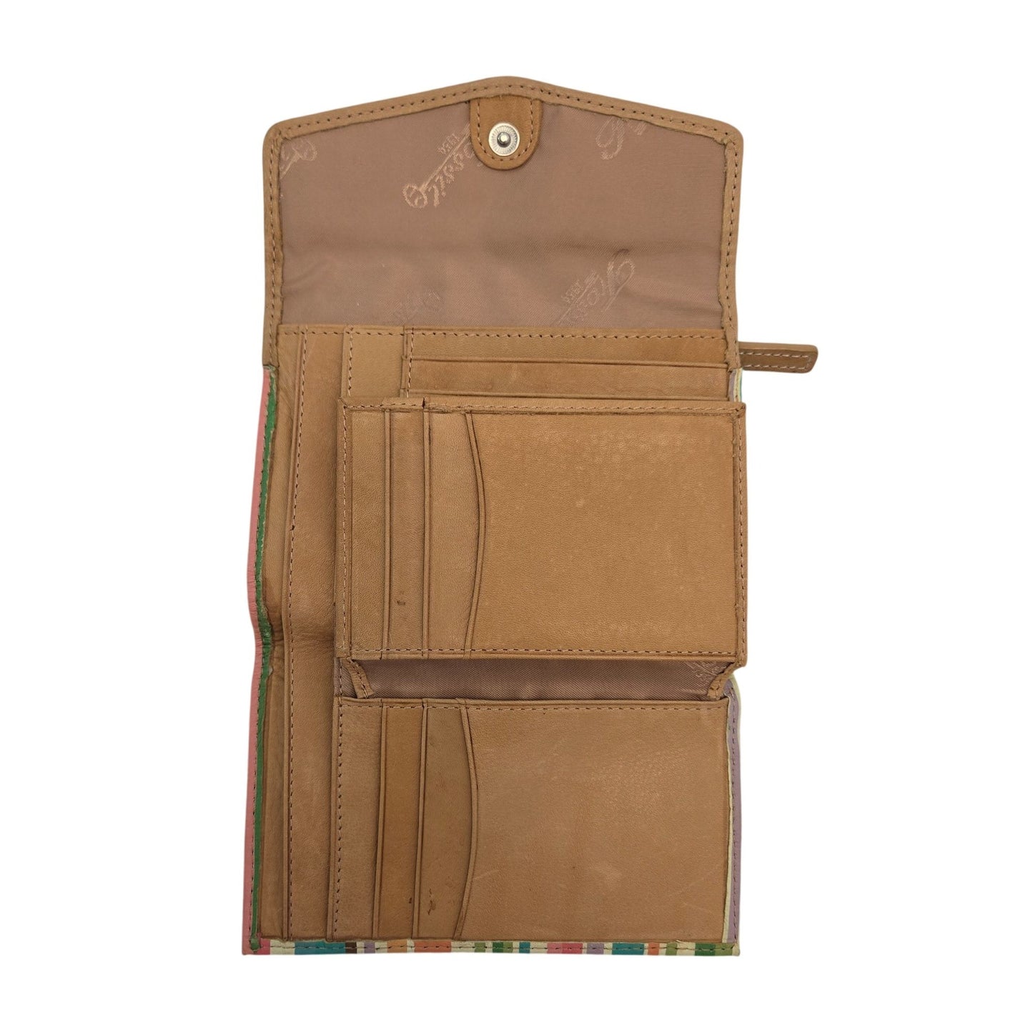 Fossil Genuine Leather Striped Trifold Wallet