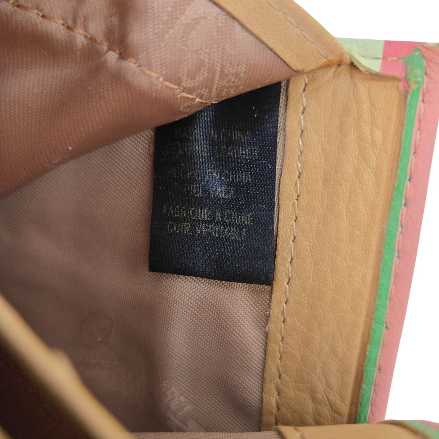 Fossil Genuine Leather Striped Trifold Wallet
