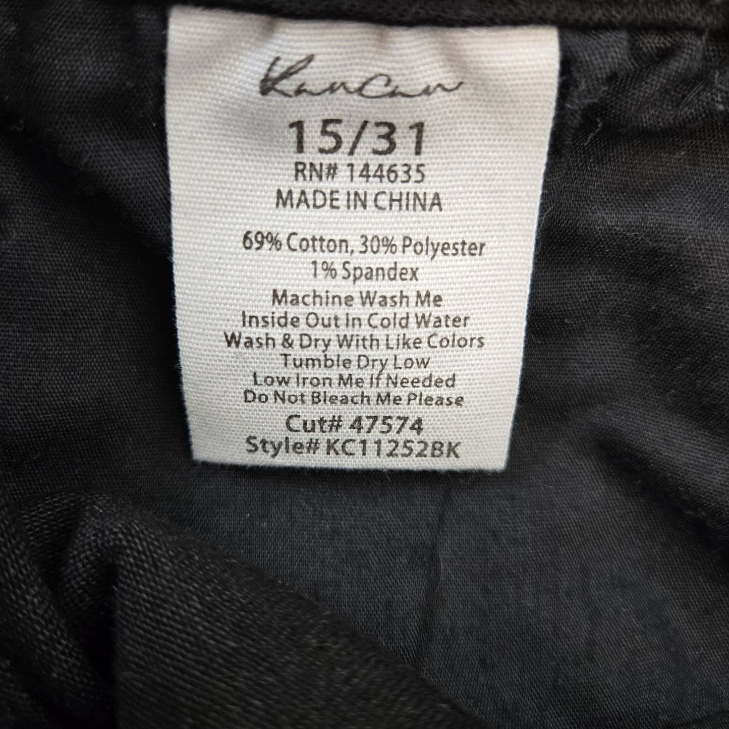 KanCan Estelle Essentials High Rise Slim Straight Jeans in Black Size 15/31