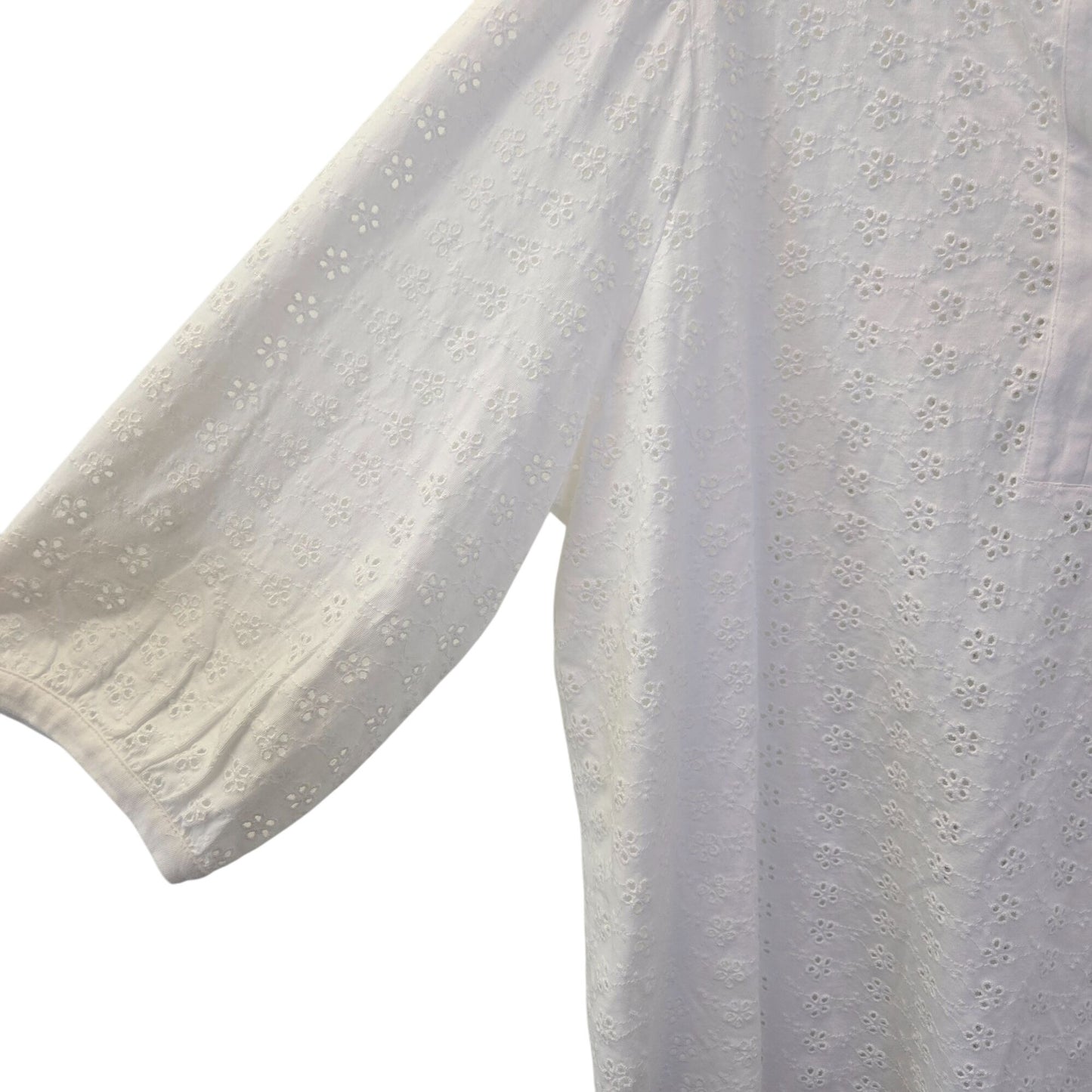 J. Jill Floral Eyelet Boho Popover 3/4 Sleeve Top Size 2X