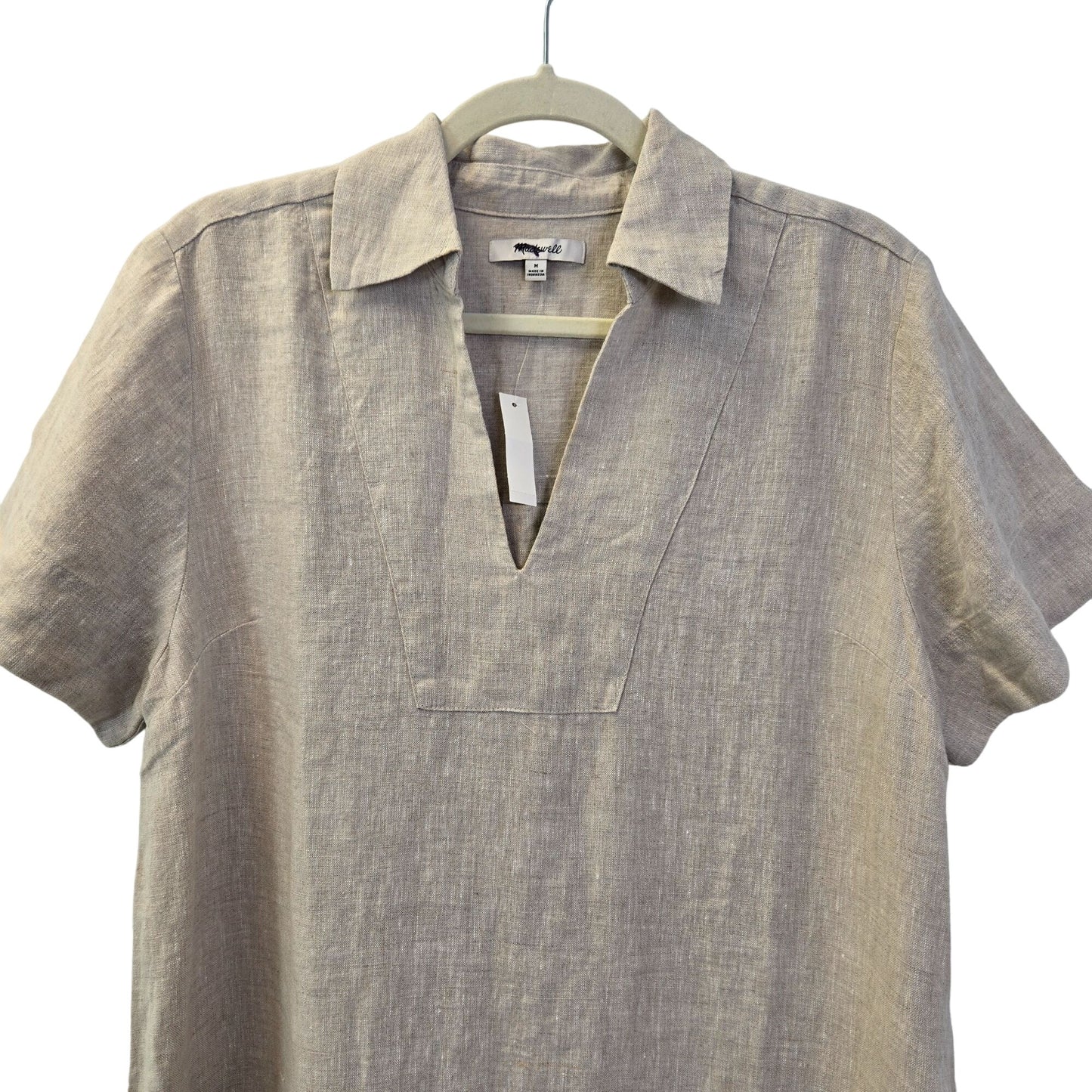 NWT Madewell 100% Linen Palma Mini Shift Dress Size Medium